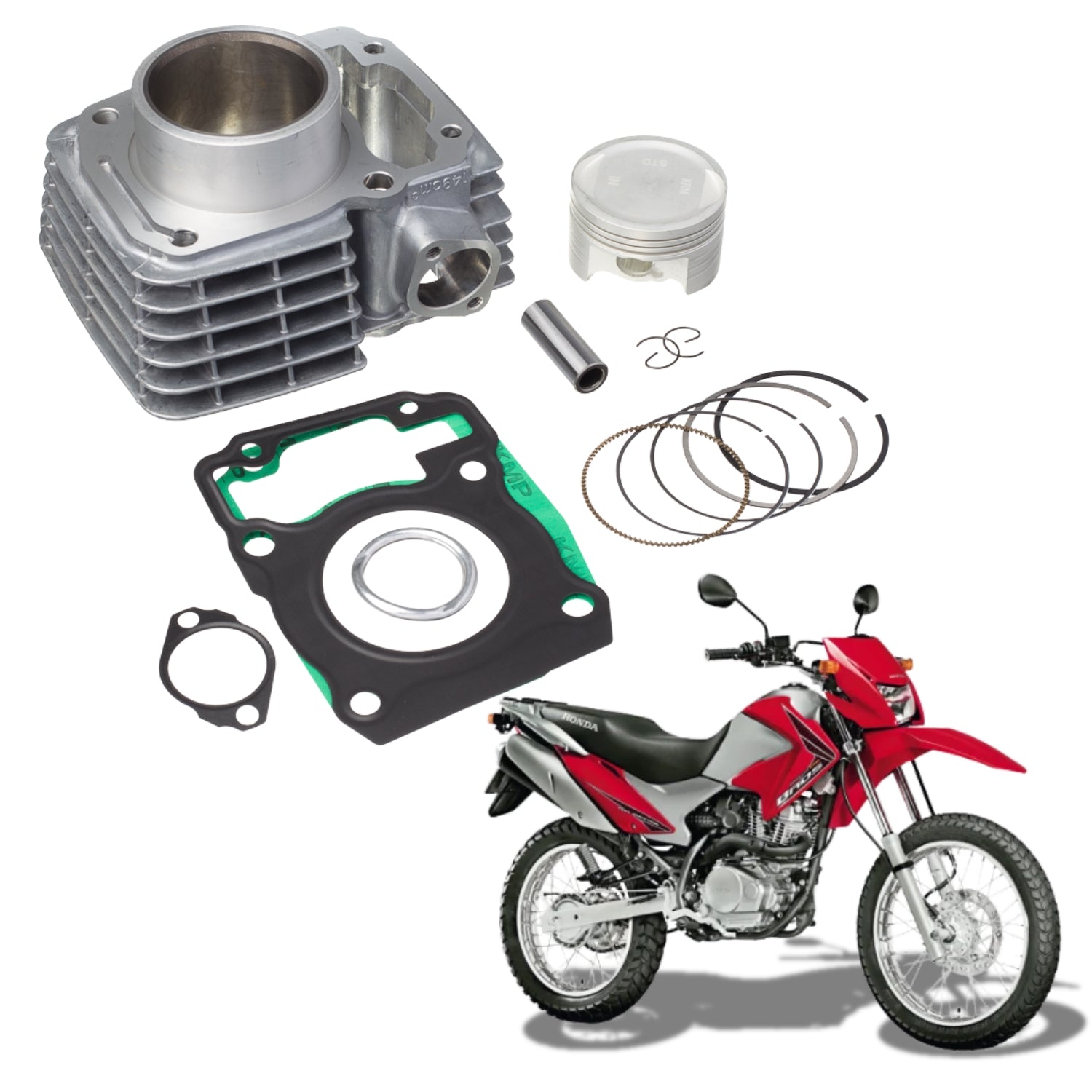 KIT COM CILINDRO PISTAO KMP HONDA CG TITAN FAN 150