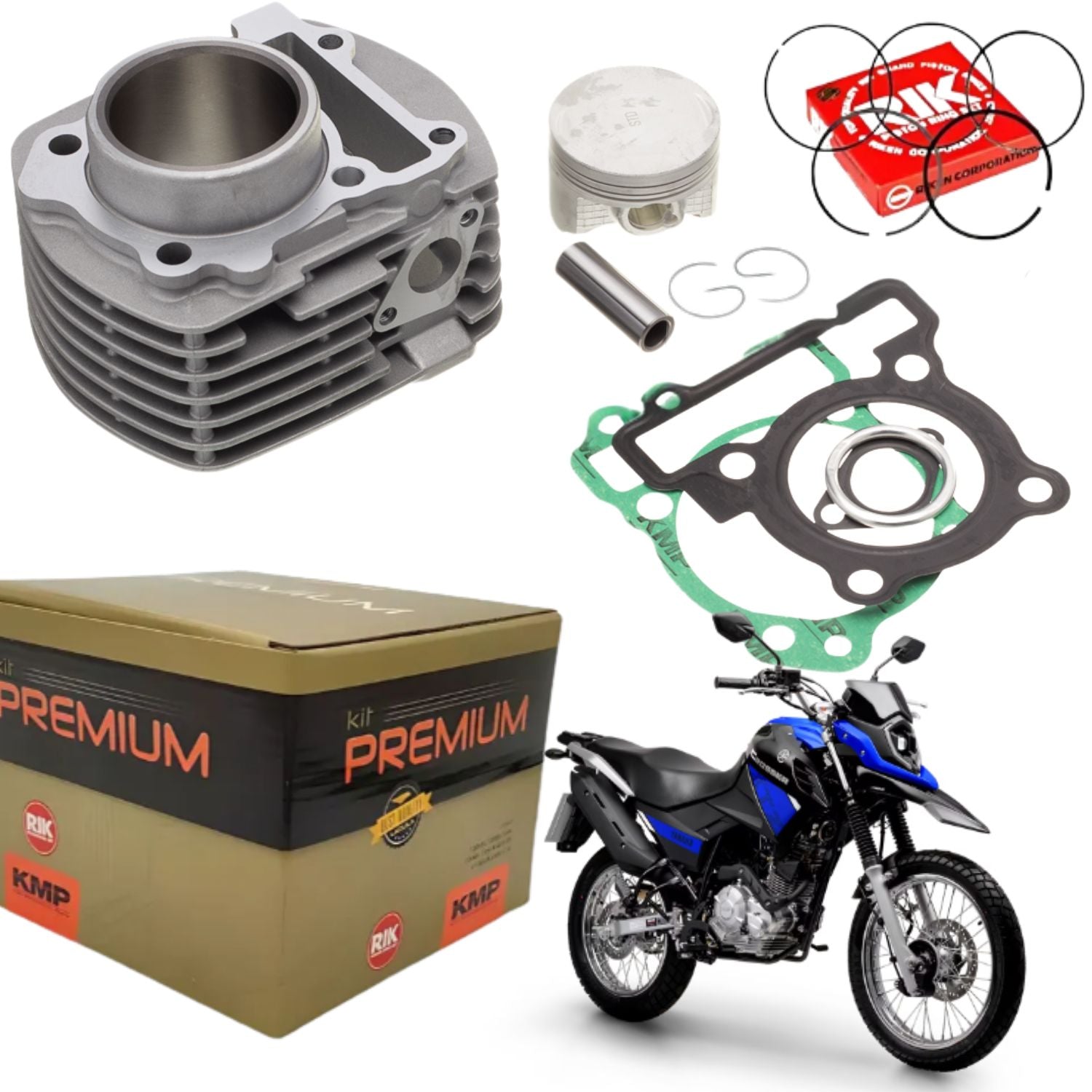 KIT COM CILINDRO PISTAO KMP YS FAZER 150