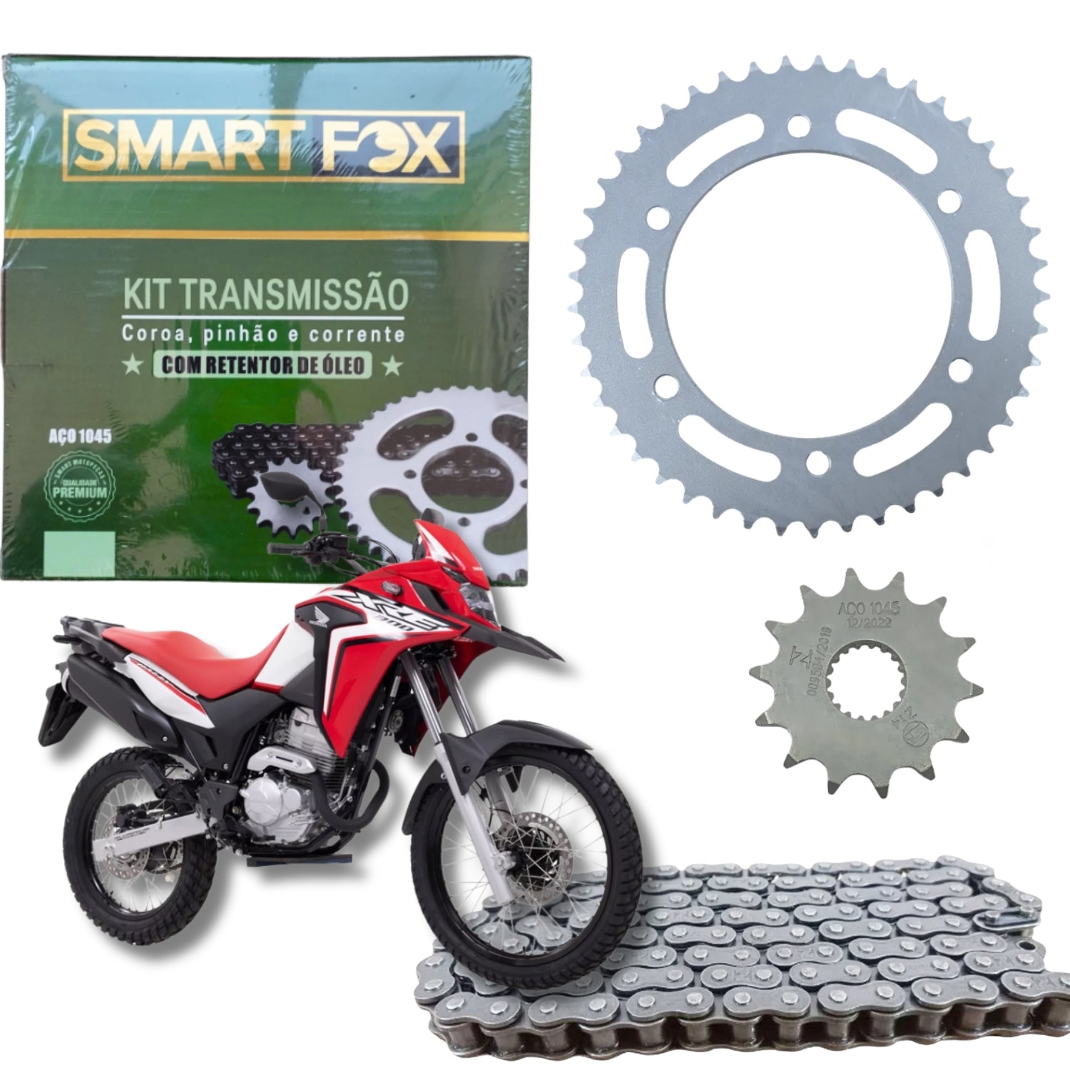 Kit Relação Transmissão Com Retentor Honda Xre 300 2009-2023