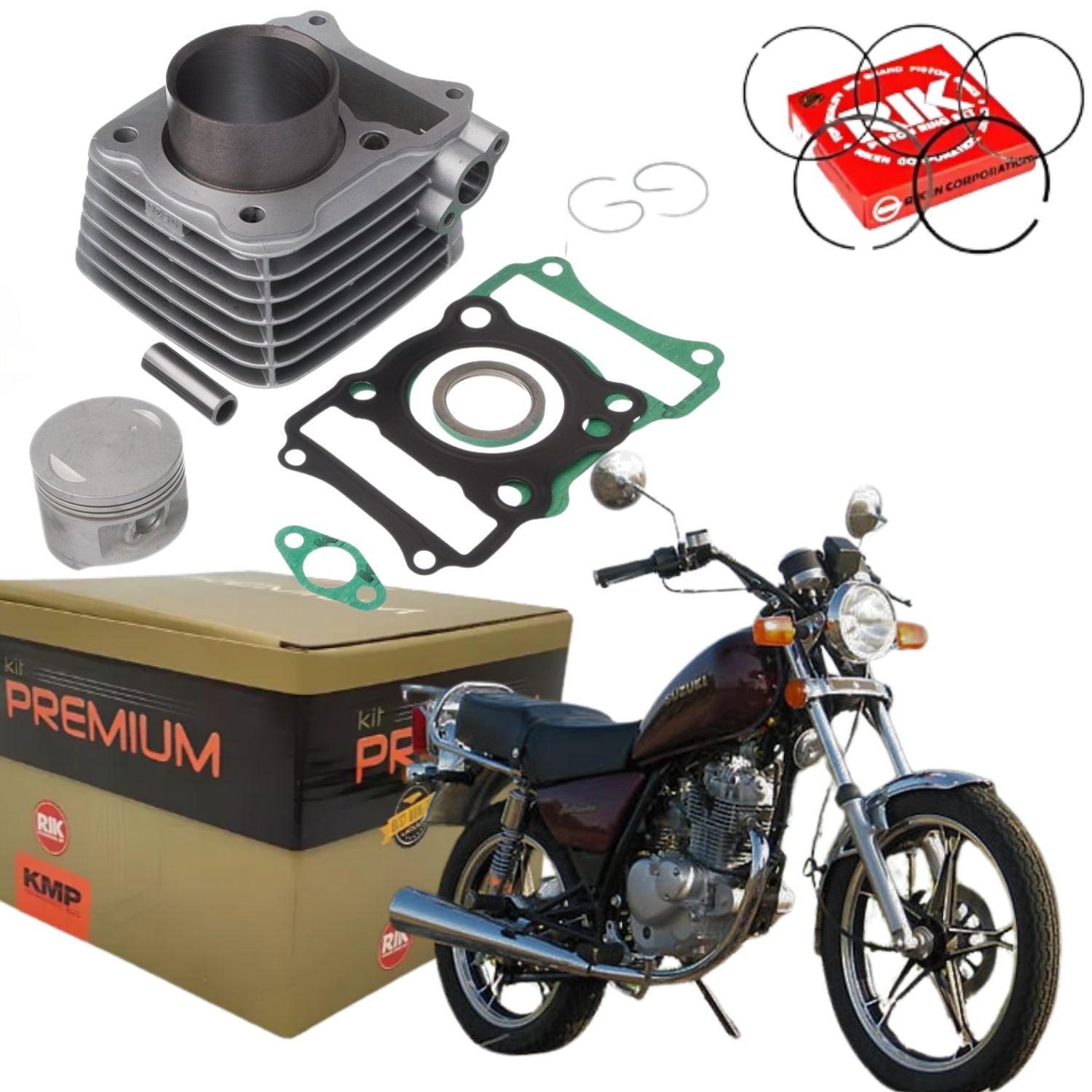 KIT PREMIUM CILINDRO PISTÃO KMP SUZUKI INTRUDER 125 2007 A 2016