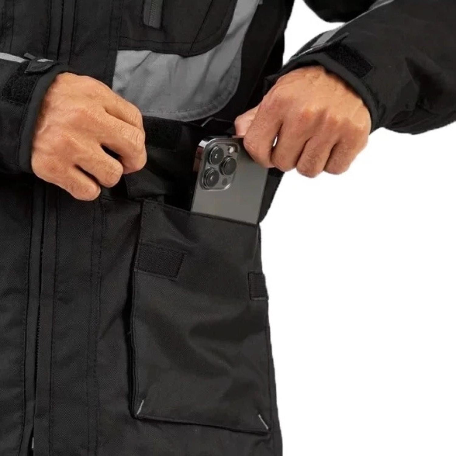 Jaqueta de motoqueiro GP Tech Explorer Adv Preto Cinza
