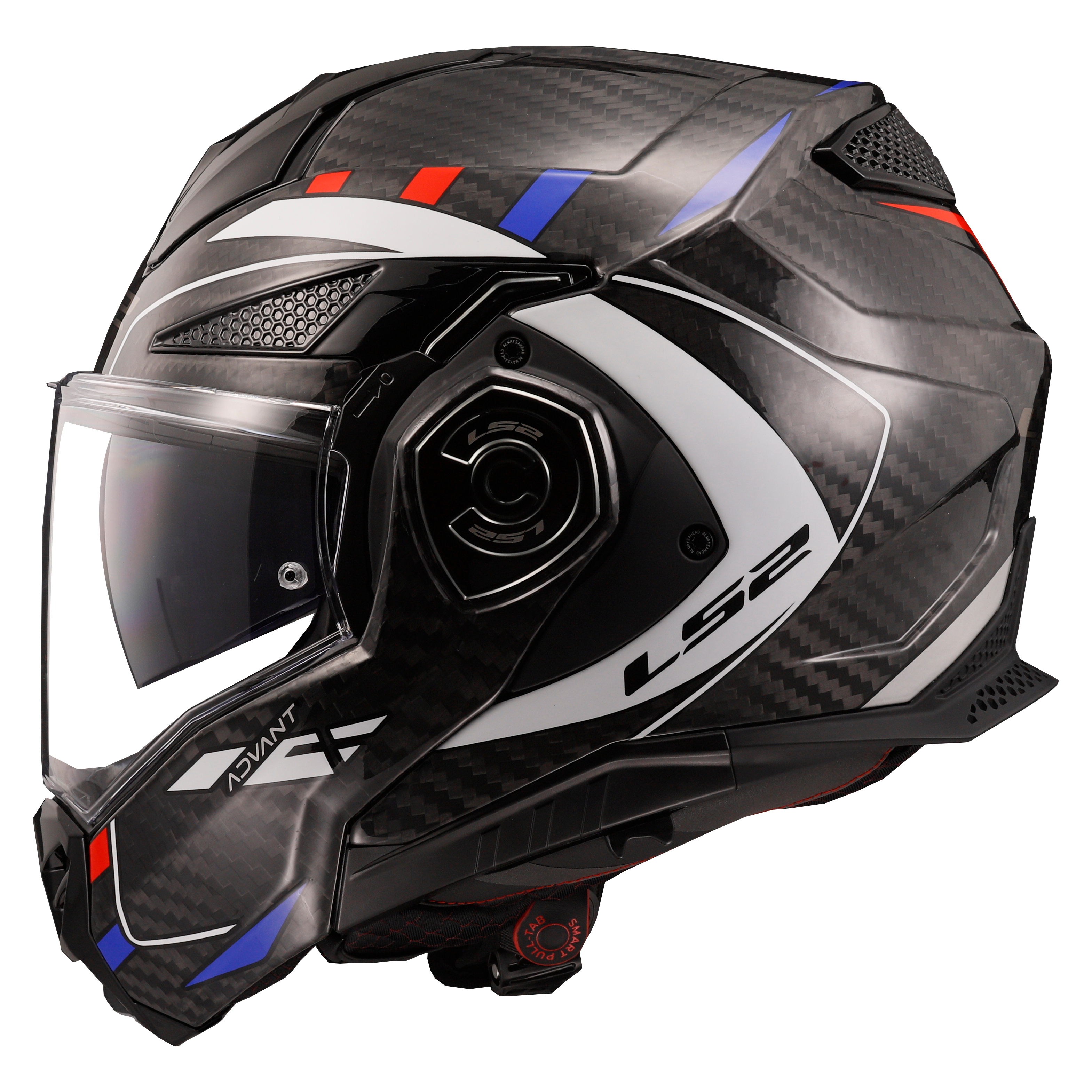Capacete Ls2 Advant X Carbon ff901 Future Brando Azul Vermelho