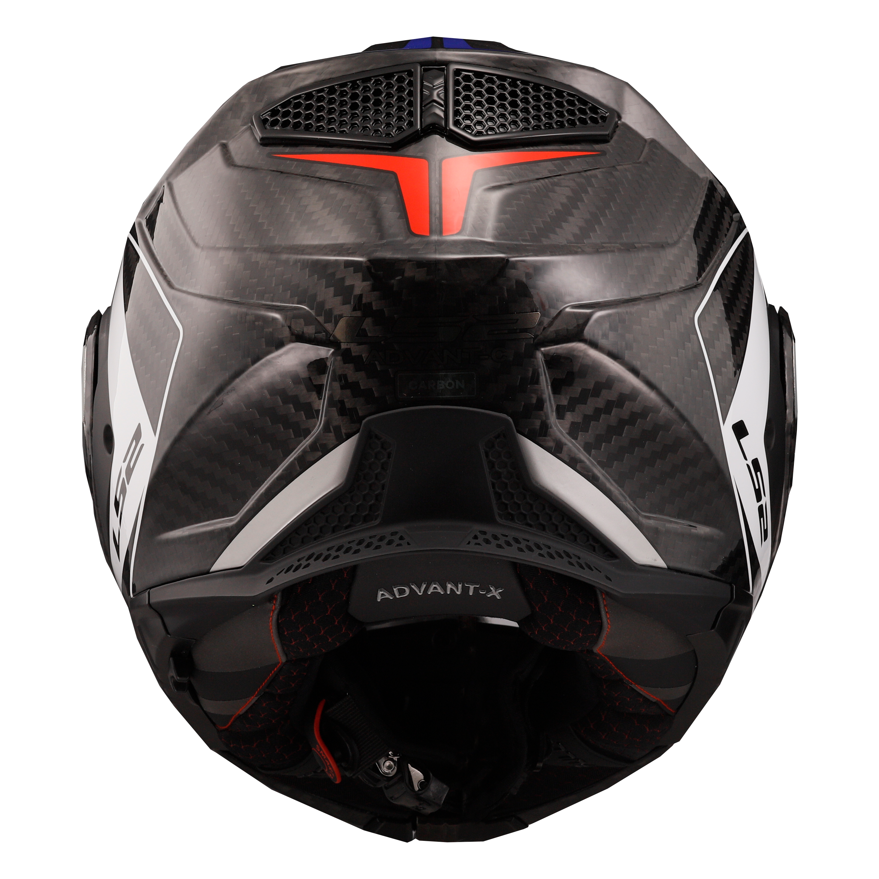 Capacete Ls2 Advant X Carbon ff901 Future Brando Azul Vermelho