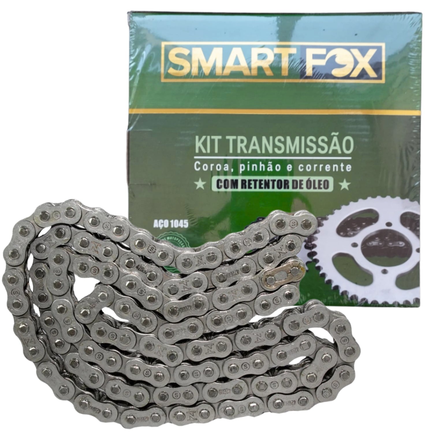 Kit Relação Transmissão com Retentor Pop 100 2007-2015 Biz 125 2006-2025