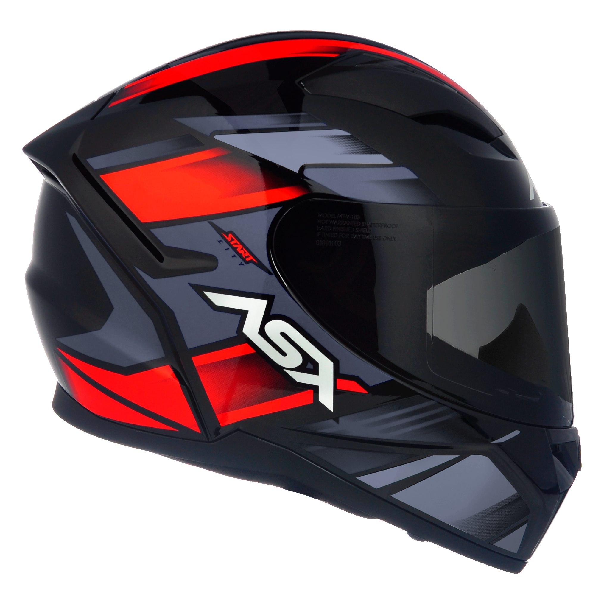 Capacete ASX City Start Brilho Preto/Vermelho/Cinza