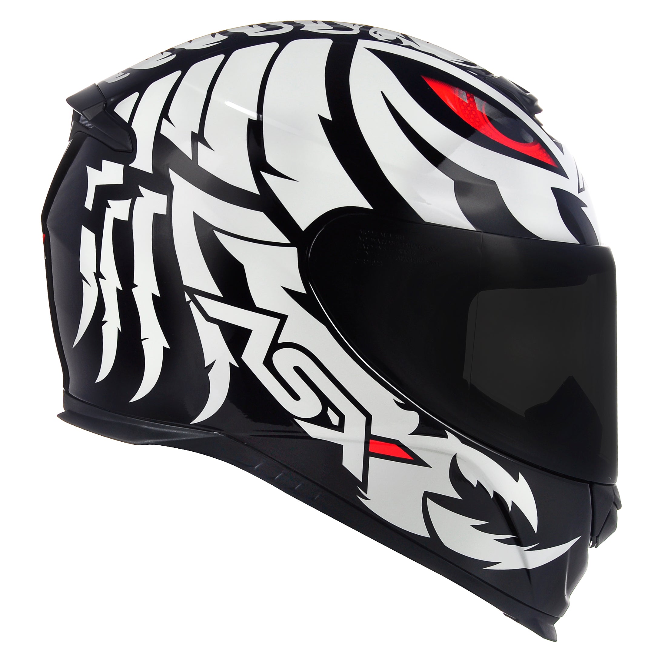 Capacete ASX Eagle Scorpion Brilho Preto/Branco/Vermelho