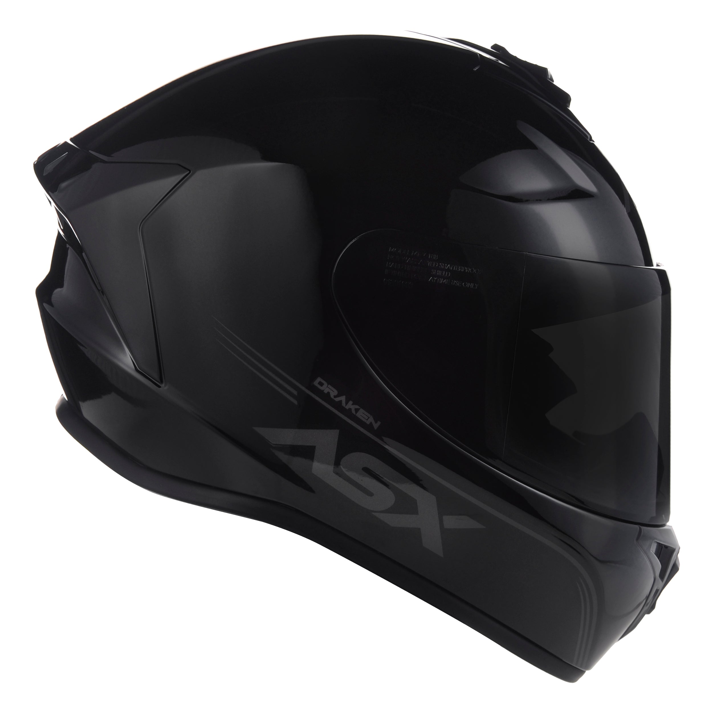 Capacete ASX draken Solid Brilho Preto