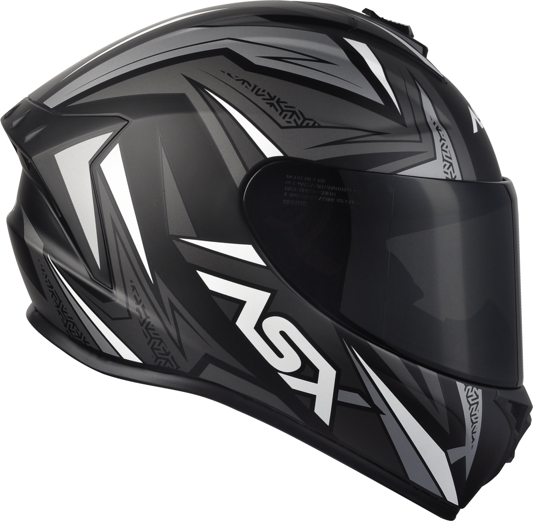 Capacete ASX Draken Vector Fosco Preto/Cinza