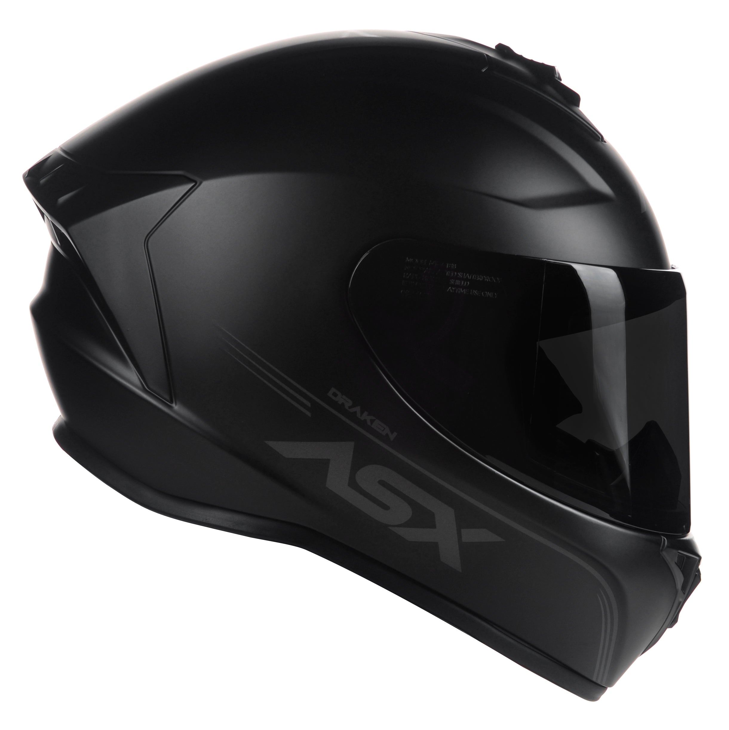 Capacete ASX draken Solid Fosco Preto