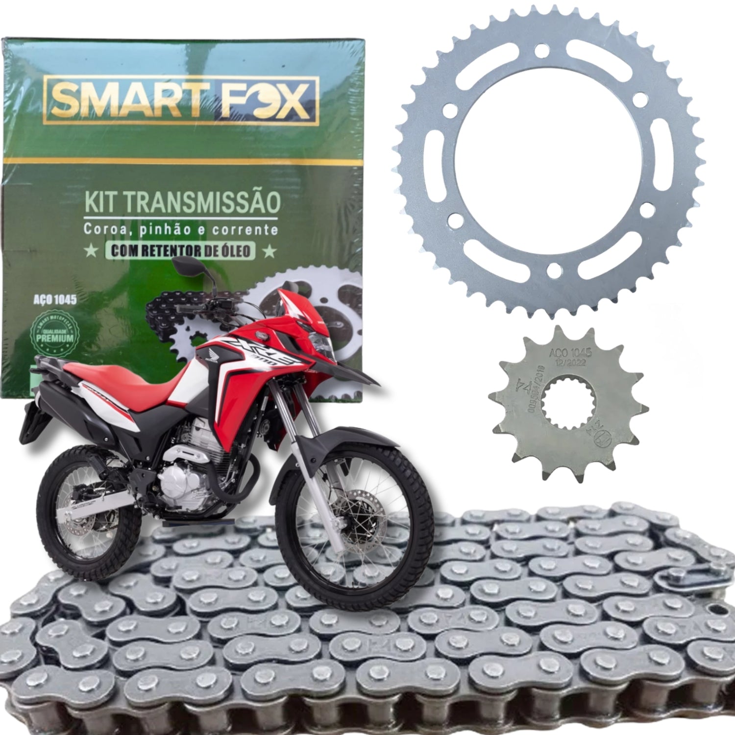 Kit Relação Transmissão Com Retentor Honda Xre 300 2009-2023
