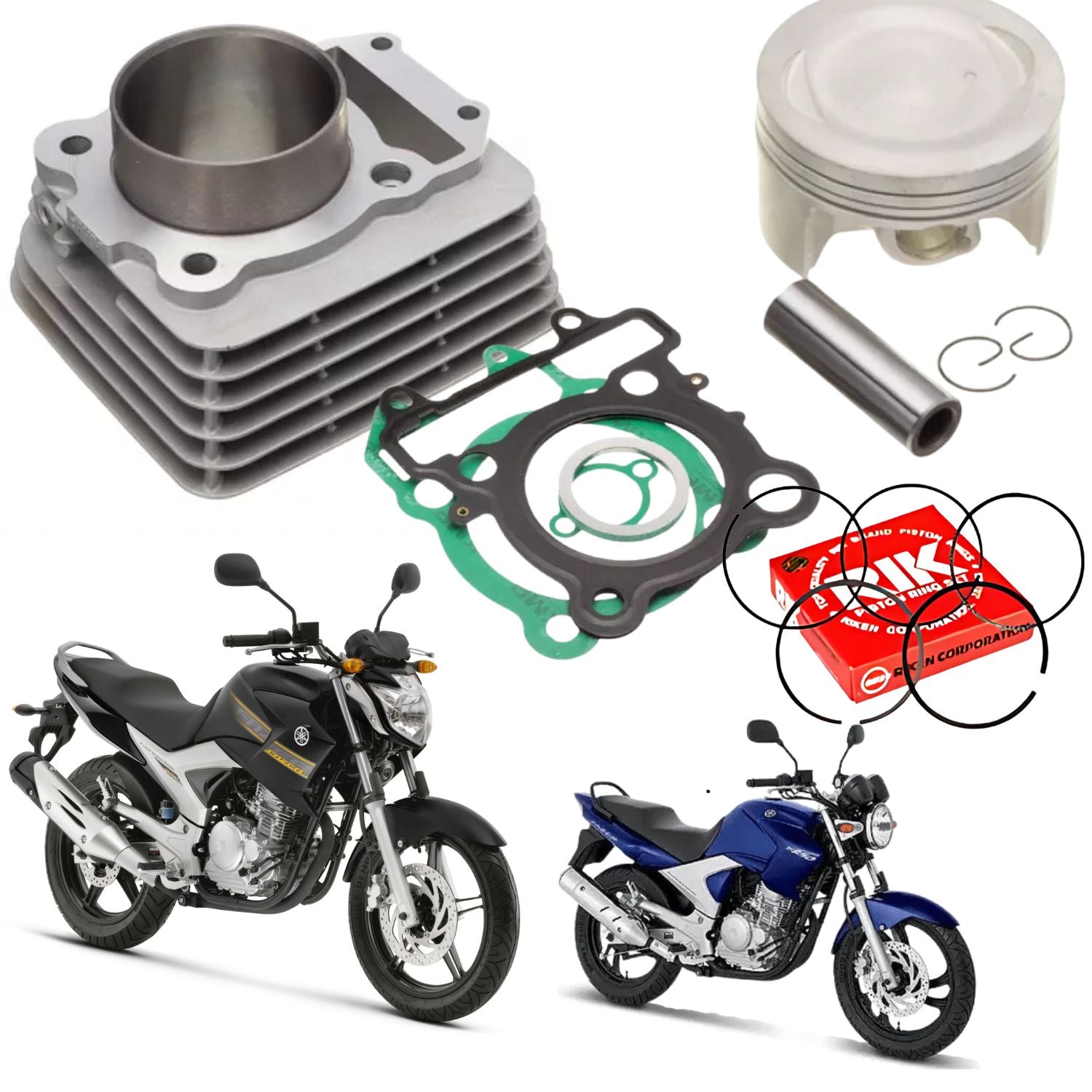 KIT PREMIUM COM CILINDRO PISTAO KMP YAMAHA YS250 FAZER 250 2006 A 2013