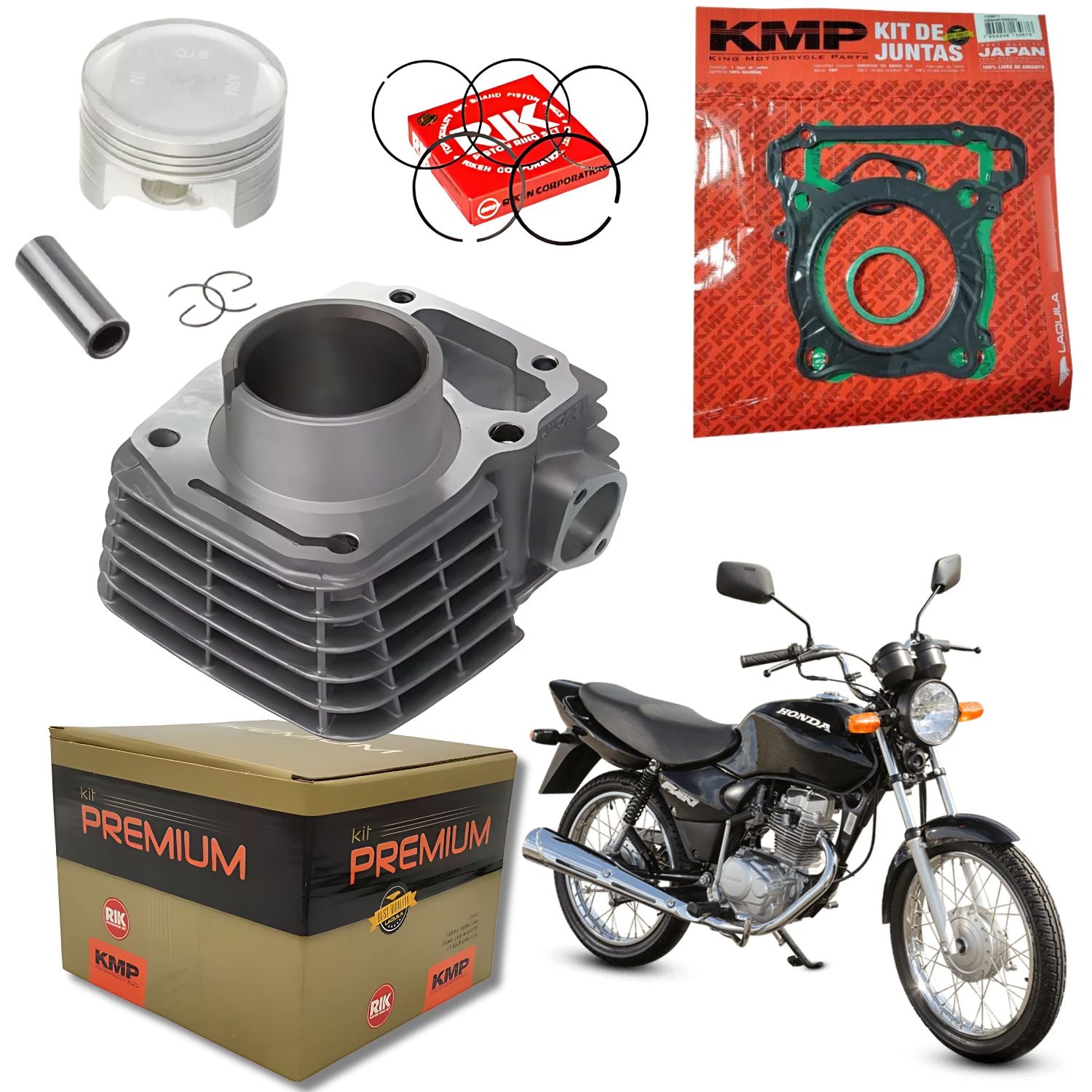Kit Cilindro Pistão Juntas Travas Aneis Rik KMP