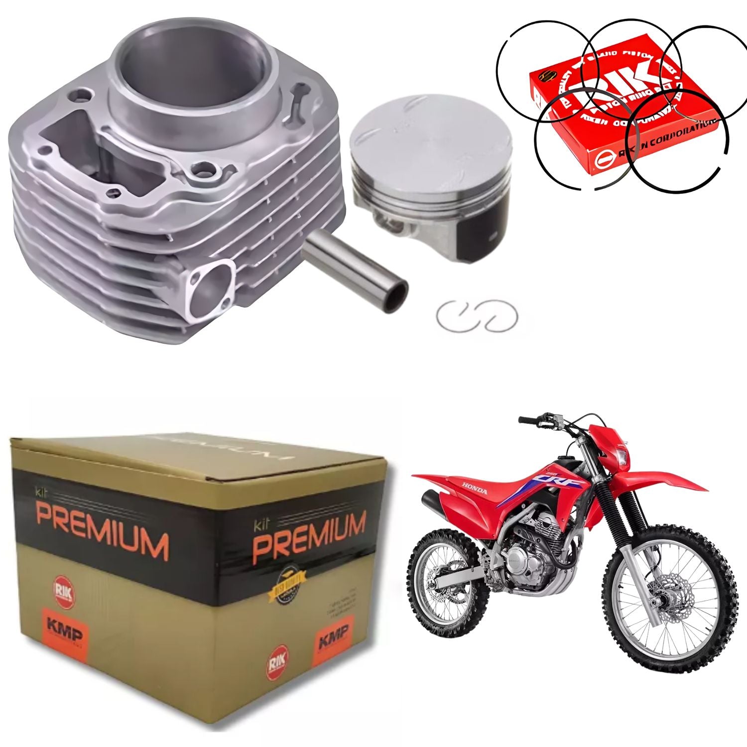 KIT PREMIUM COM CILINDRO PISTAO KMP HONDA CB250F TWISTER 2016 A 2022