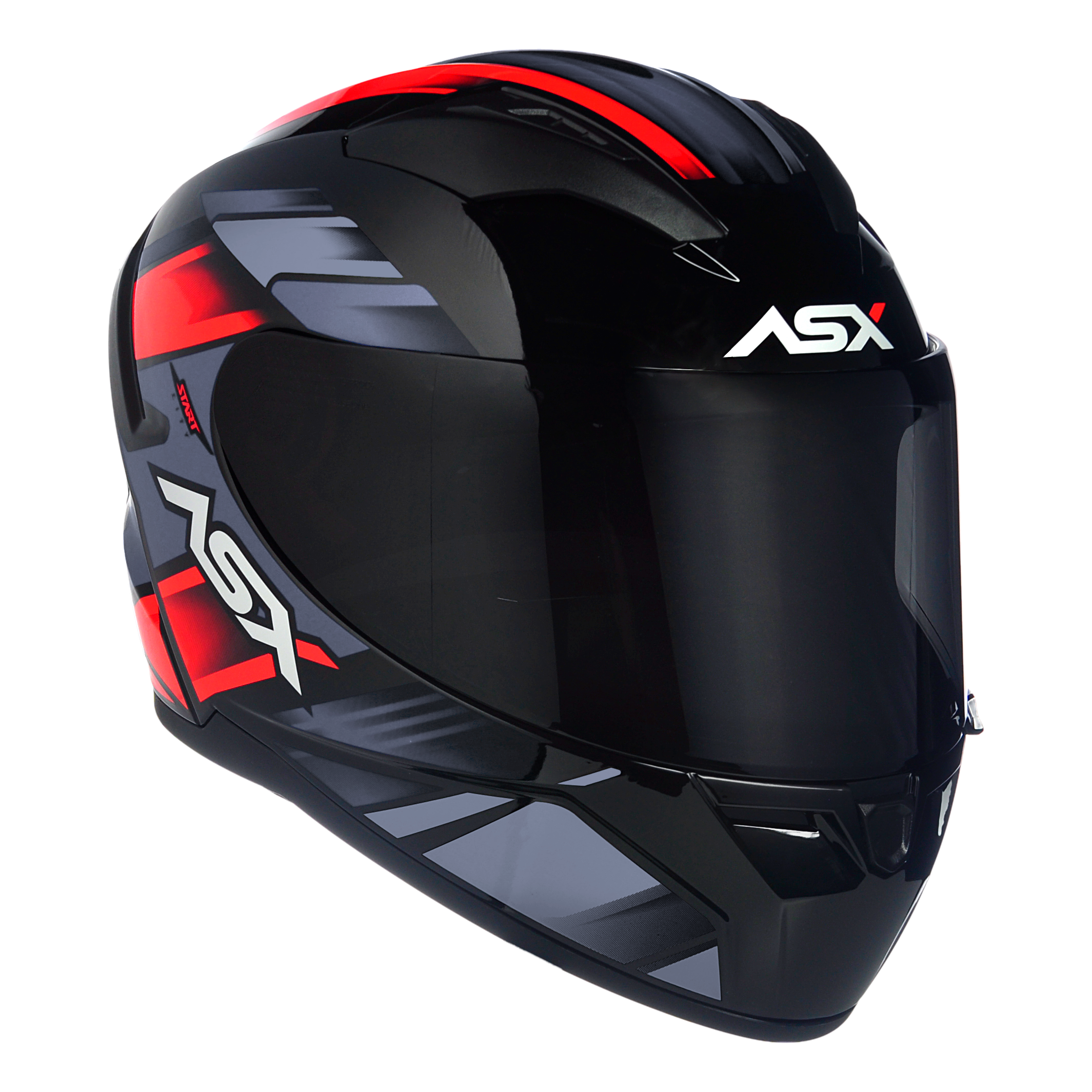 Capacete ASX City Start Brilho Preto/Vermelho/Cinza
