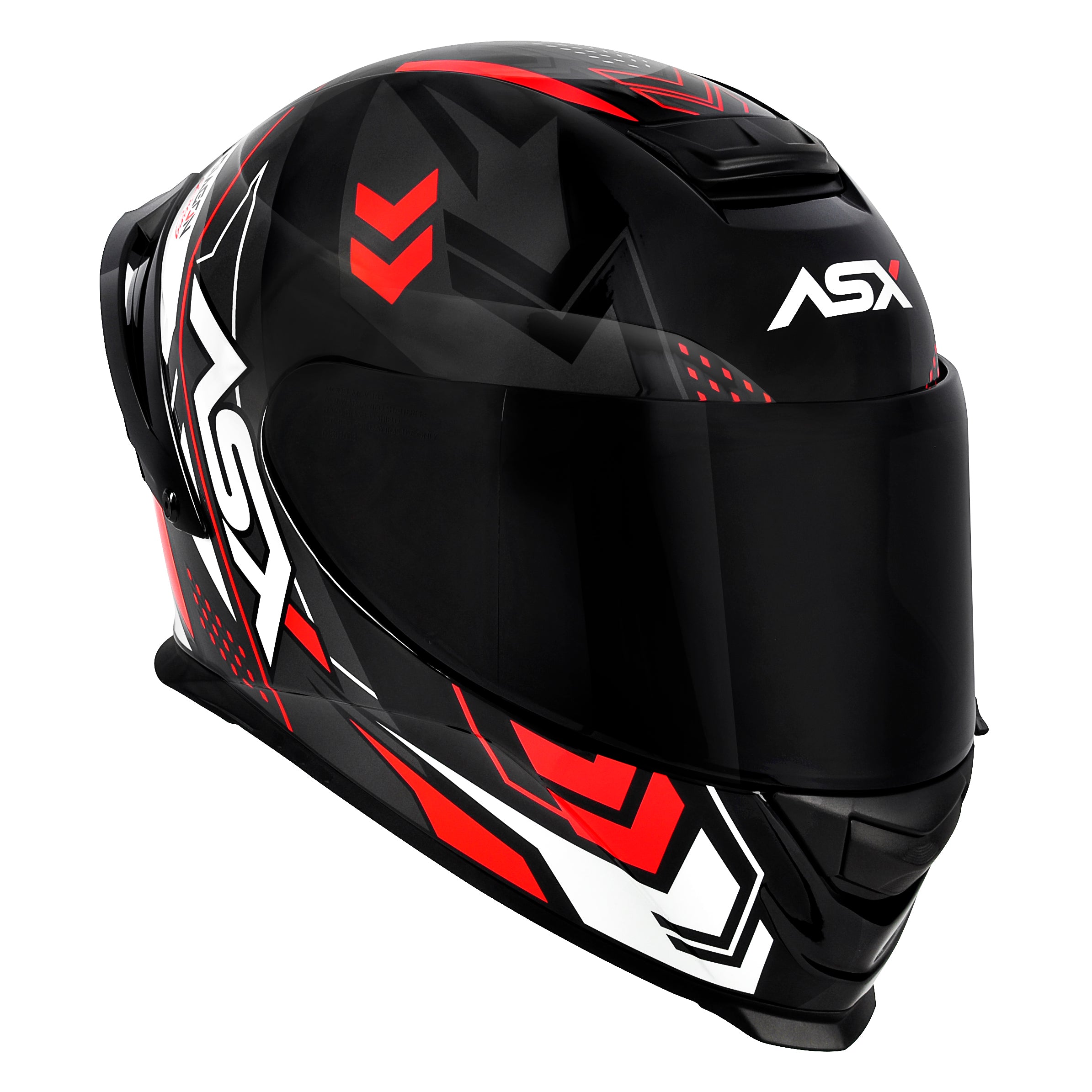 Capacete ASX Eagle Racing Diagon Brilho Preto/Grafite/Vermelho