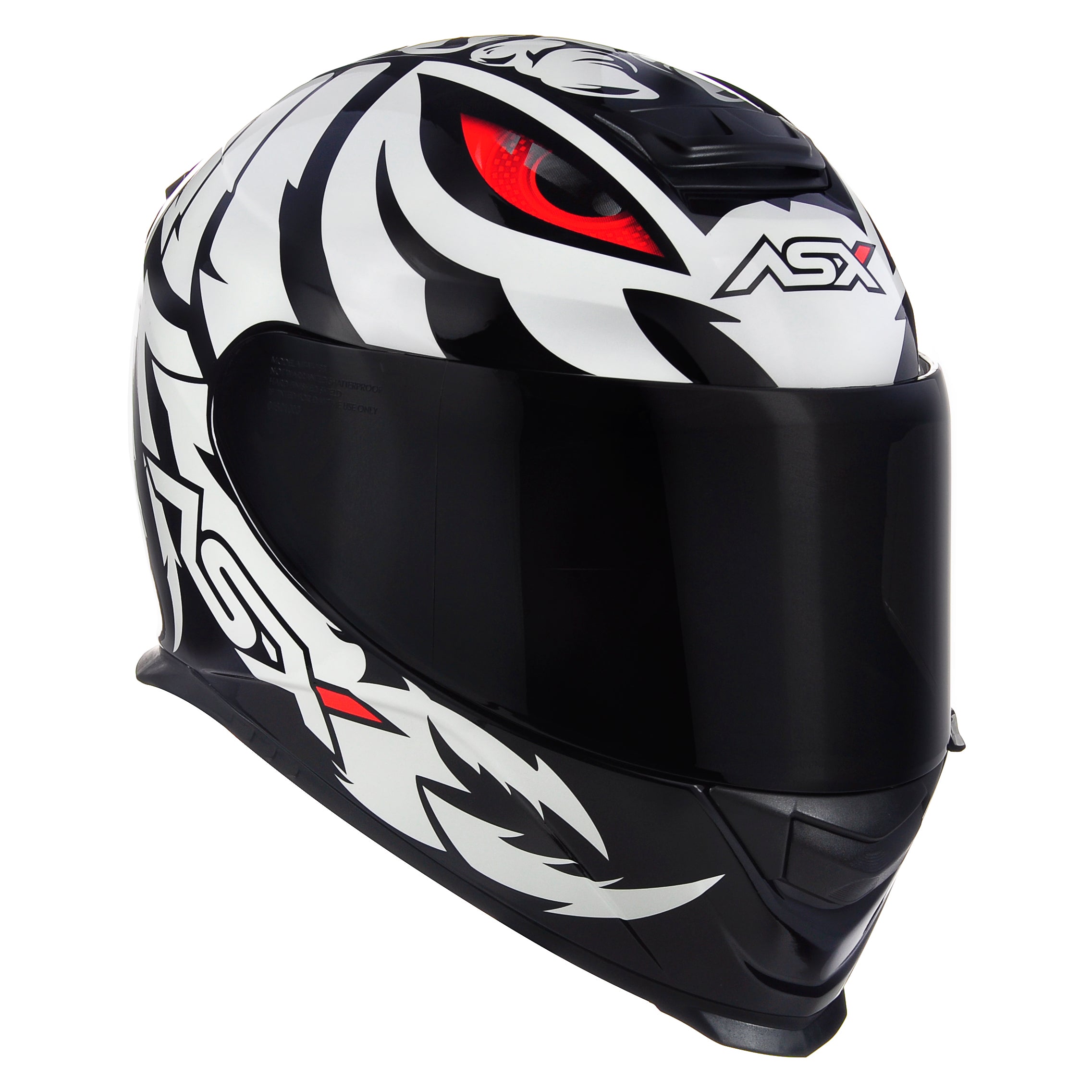 Capacete ASX Eagle Scorpion Brilho Preto/Branco/Vermelho