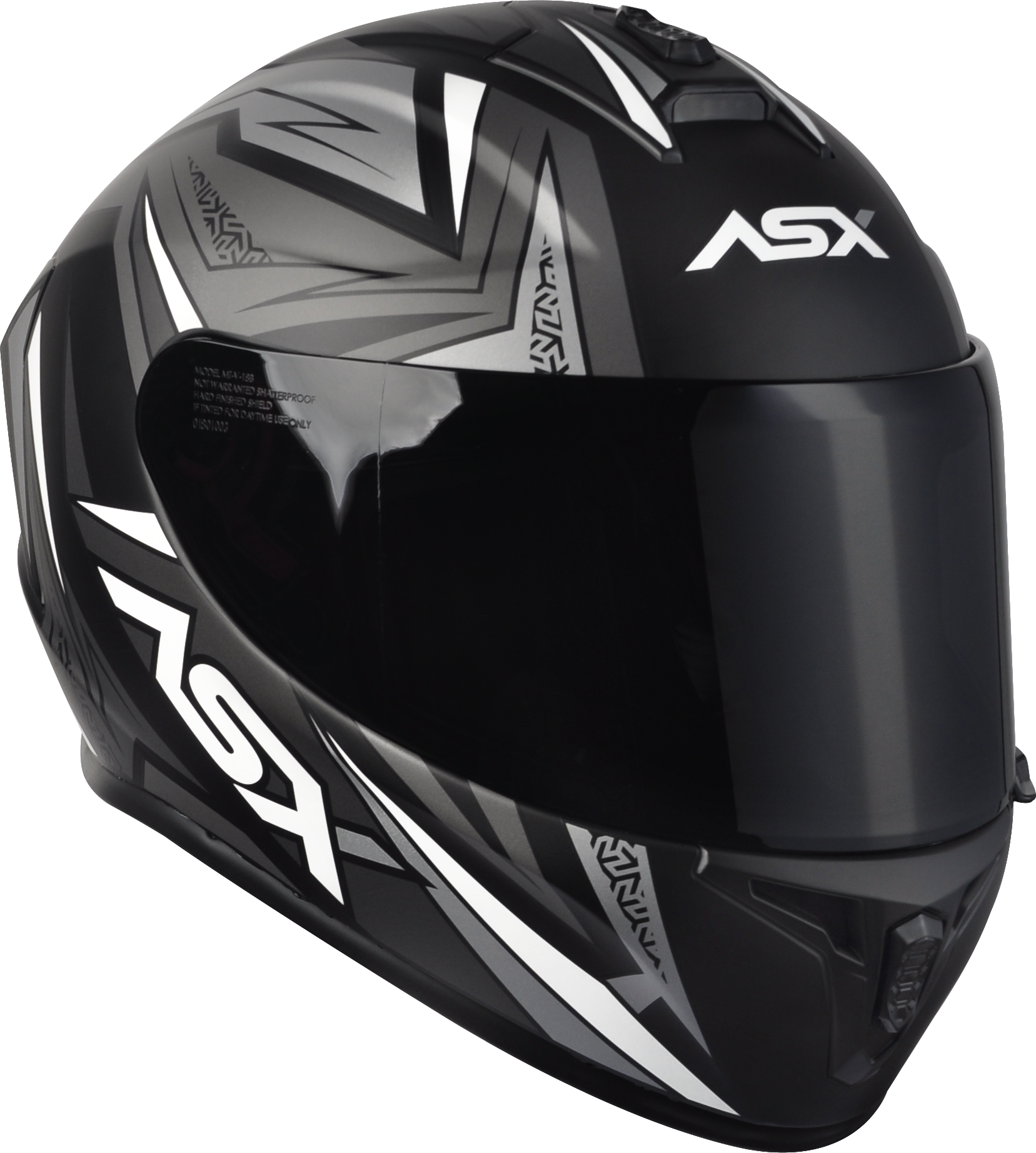 Capacete ASX Draken Vector Fosco Preto/Cinza