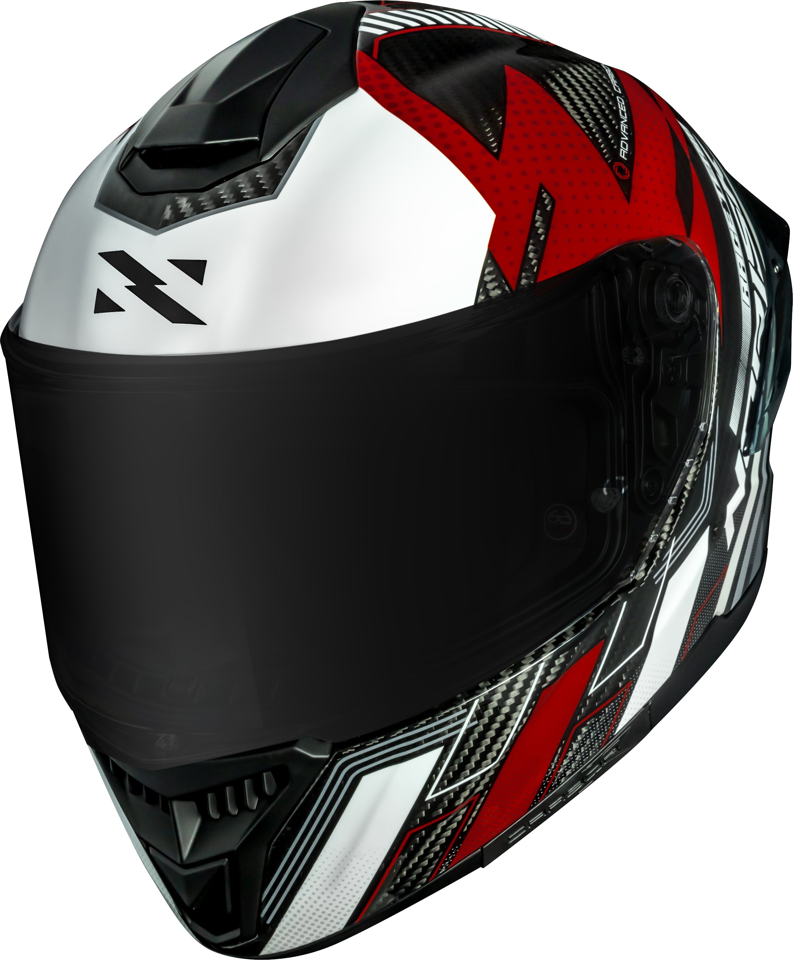 Capacete Norisk Carbon R Team Branco Vermelho