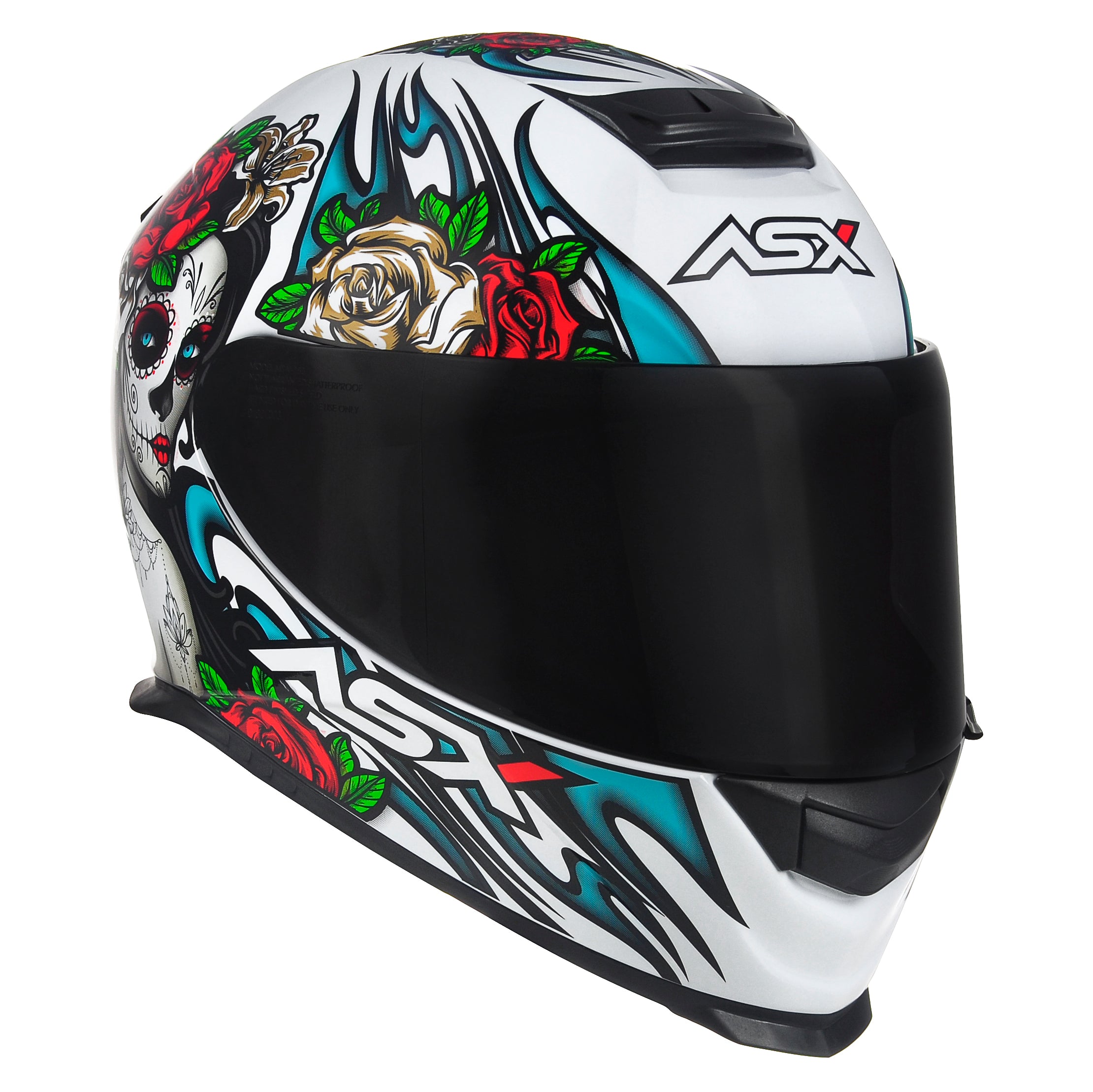 Capacete ASX Eagle Hunter Catarina Brilho Branco/Preto/Azul/Vermelho