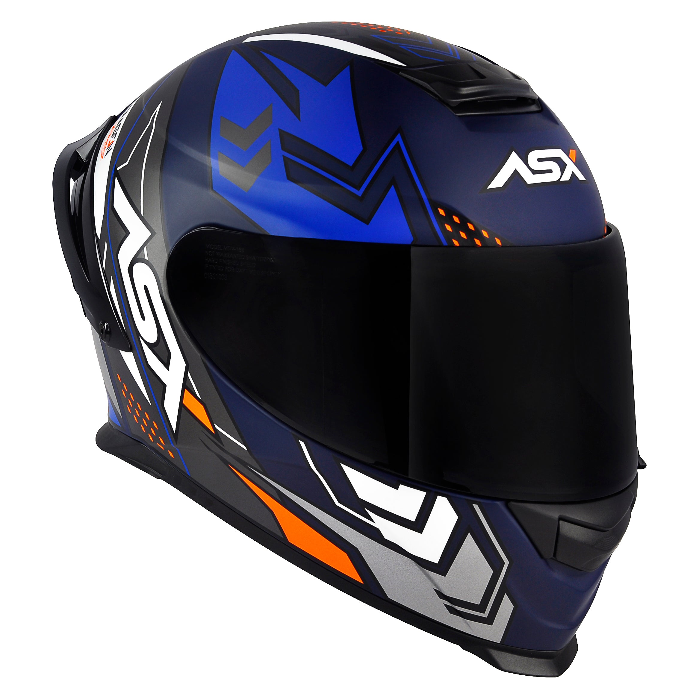 Capacete ASX Eagle Racing Diagon Fosco/Azul/Branco