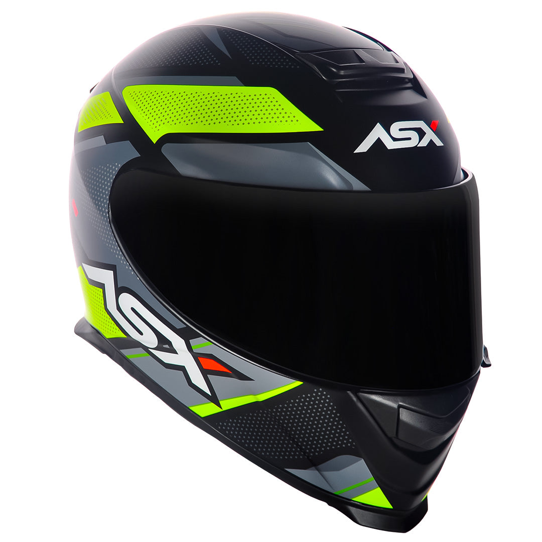 Capacete ASX Eagle Fast Fosco Preto/Amarelo/Cinza