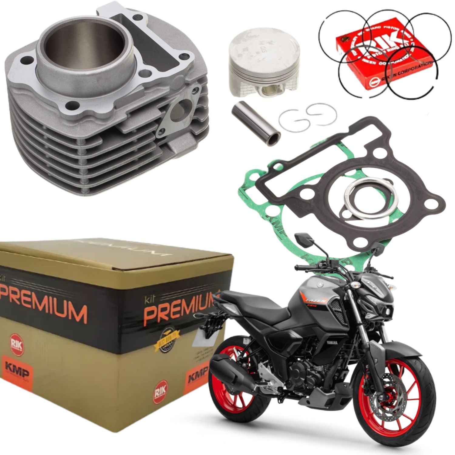 KIT COM CILINDRO PISTAO KMP YS FAZER 150