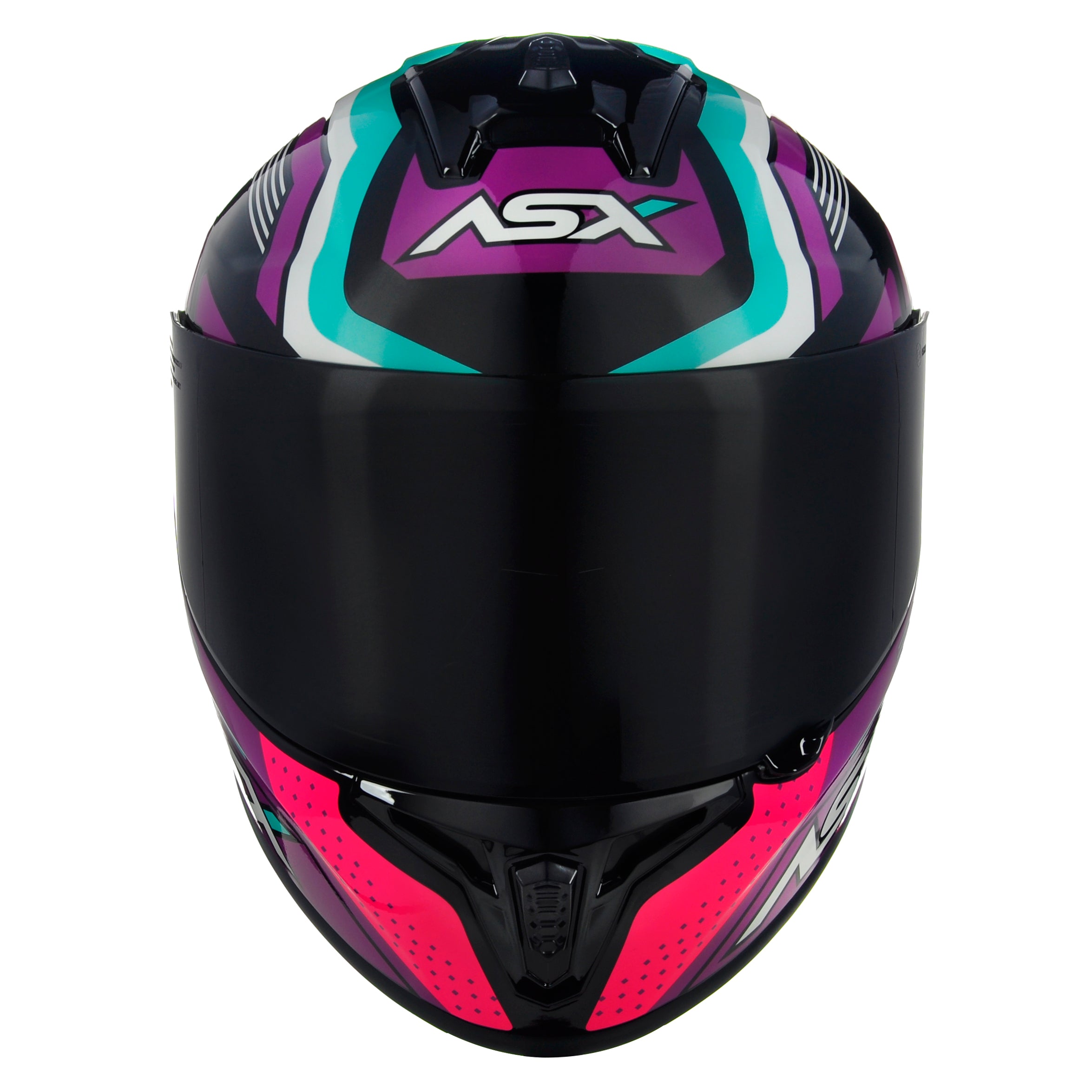 Capacete ASX draken Cougar Brilho Preto/Rosa/Tiffany