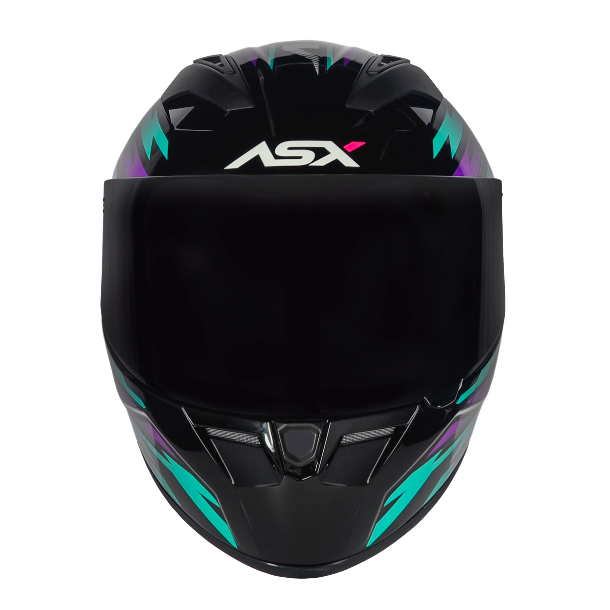 Capacete ASX City Arrow Brilho Preto/Tiffany/Roxo