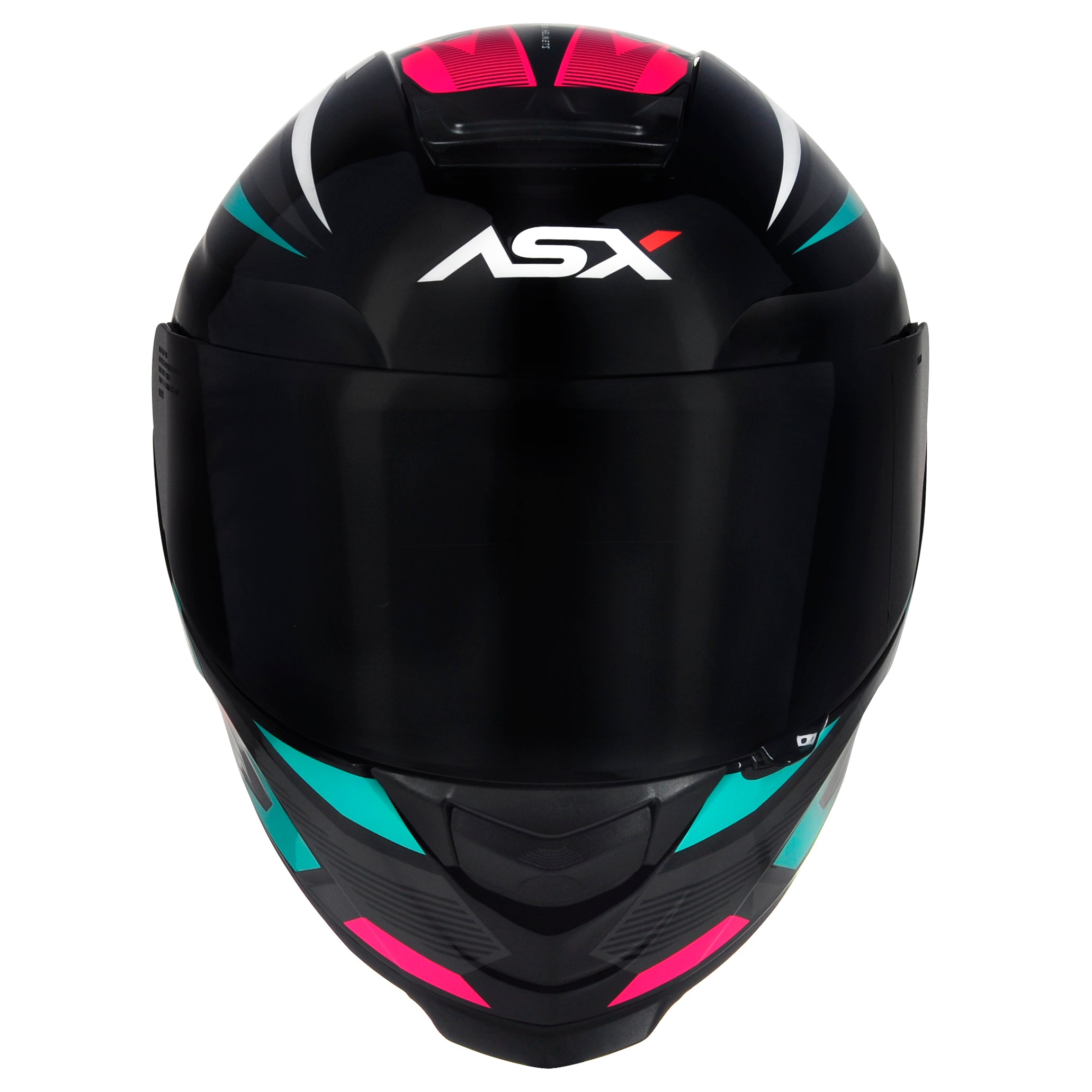 Capacete ASX Eagle Street Brilho Preto/Tiffany/Rosa