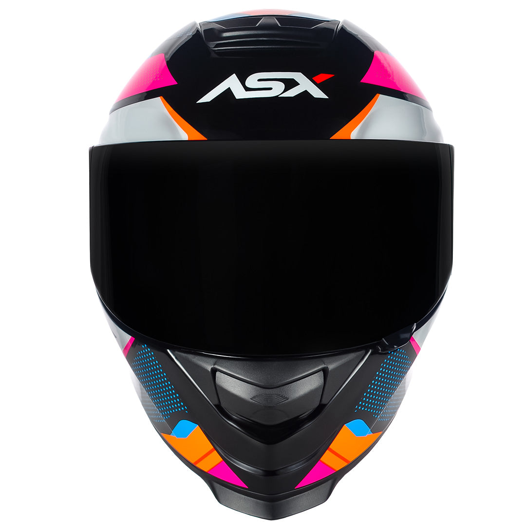 Capacete ASX Eagle Fast Brilho Preto/Rosa/Branco