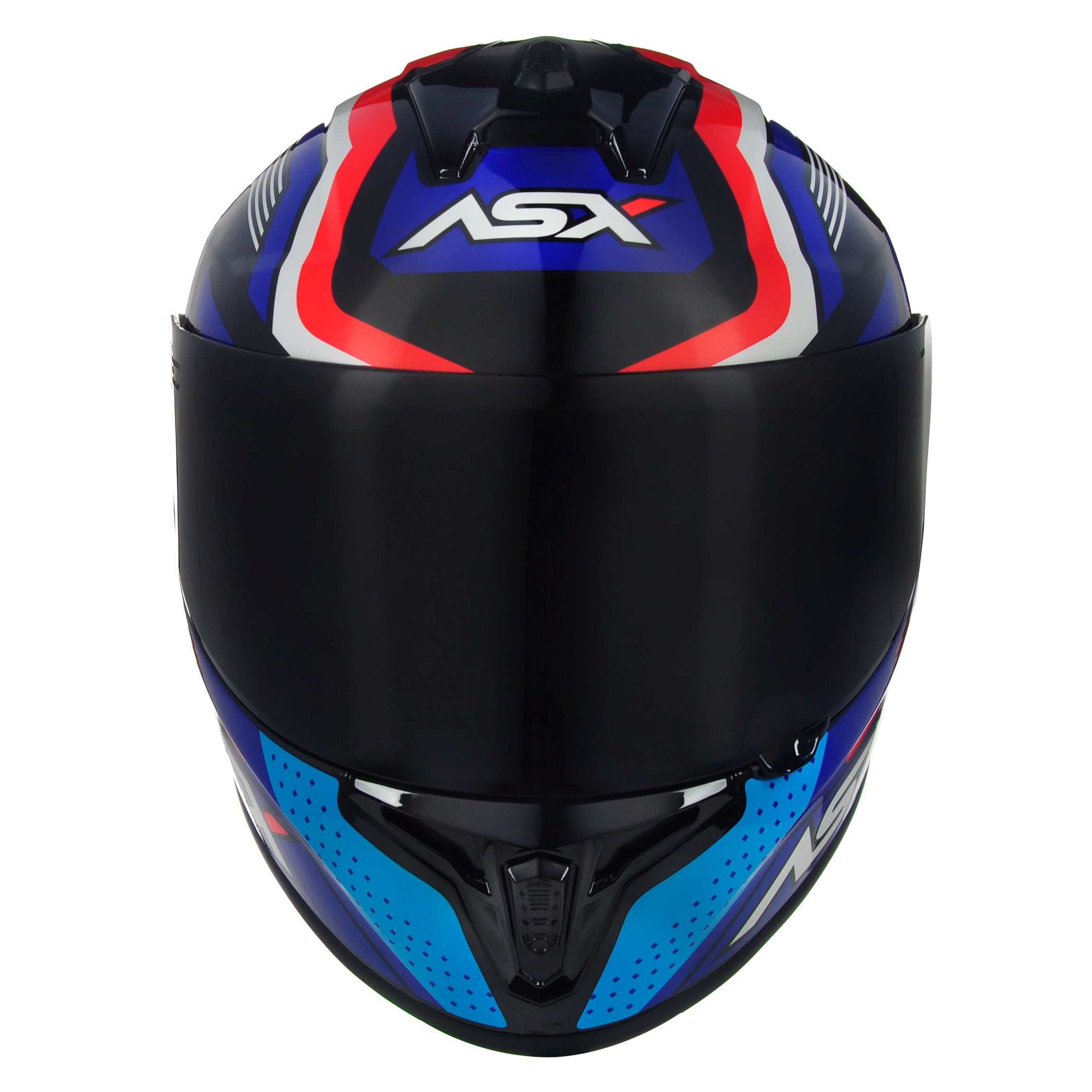 Capacete ASX draken Cougar Brilho Preto/Azul/Vermelho