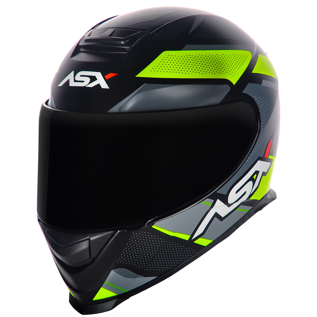 Capacete ASX Eagle Fast Fosco Preto/Amarelo/Cinza