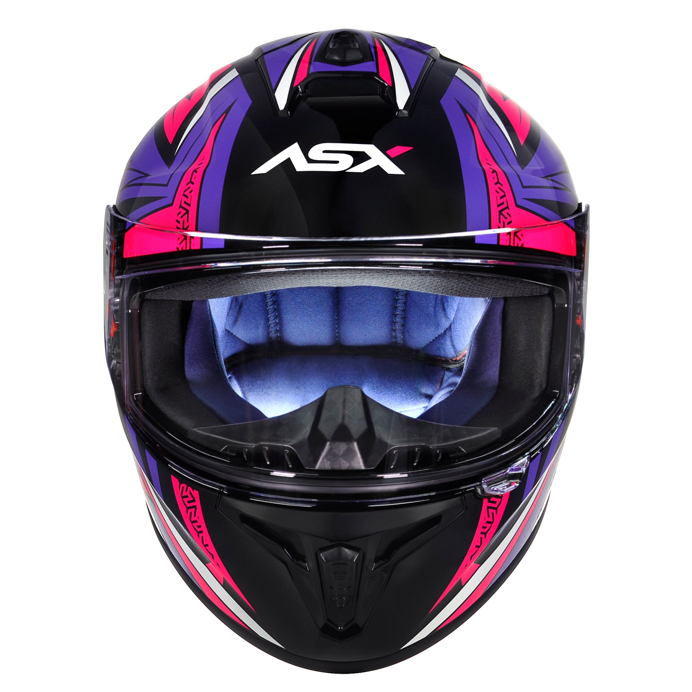Capacete ASX Draken Vector Brilho Preto/Lilas/Rosa
