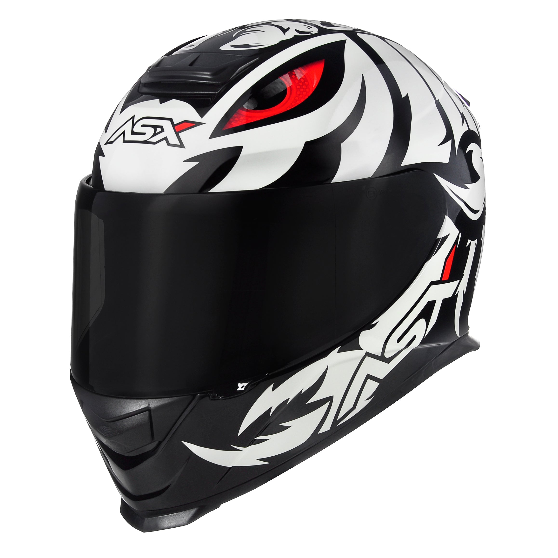 Capacete ASX Eagle Scorpion Brilho Preto/Branco/Vermelho