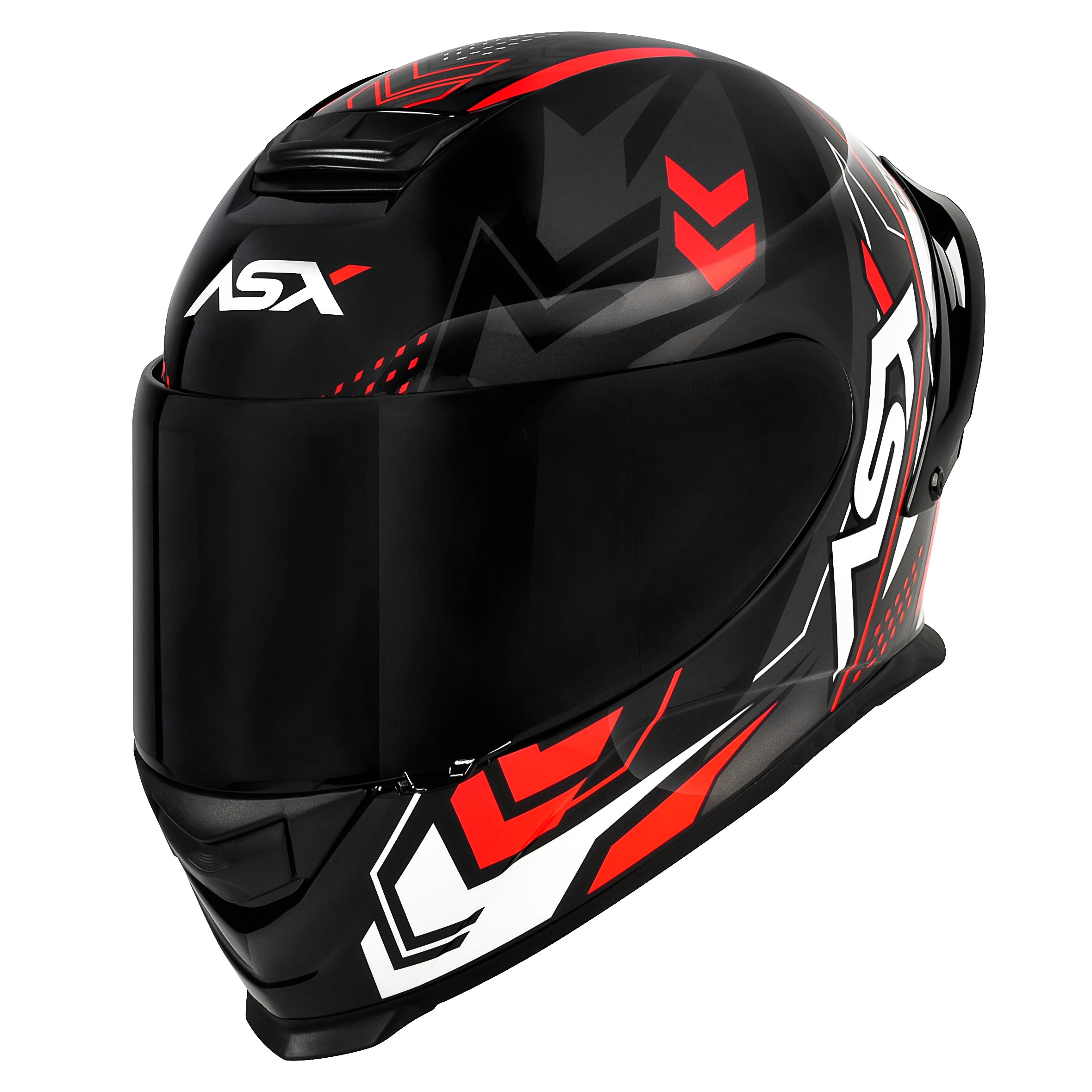 Capacete ASX Eagle Racing Diagon Brilho Preto/Grafite/Vermelho