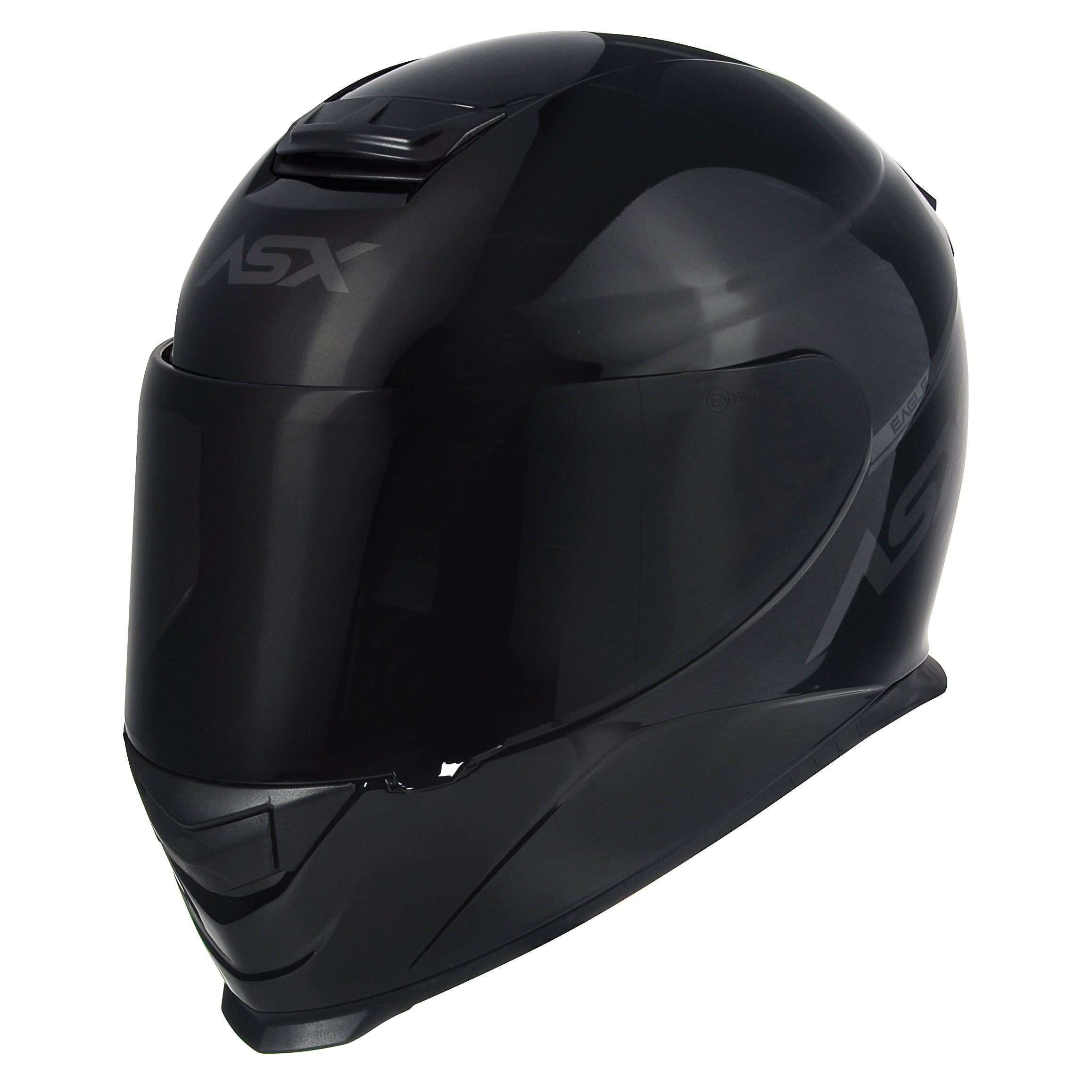 Capacete ASX Eagle Solid Brilho Preto/Cinza