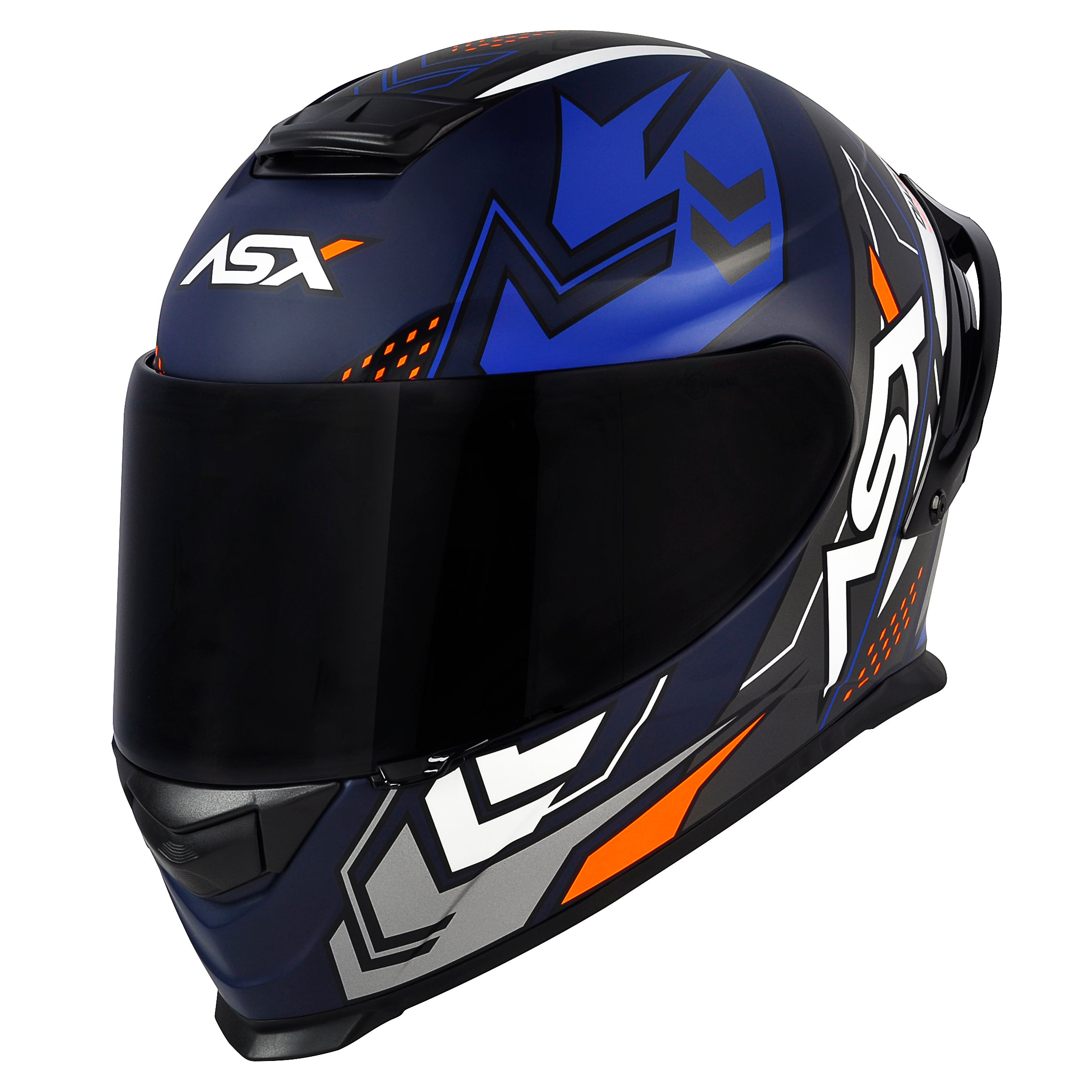 Capacete ASX Eagle Racing Diagon Fosco/Azul/Branco