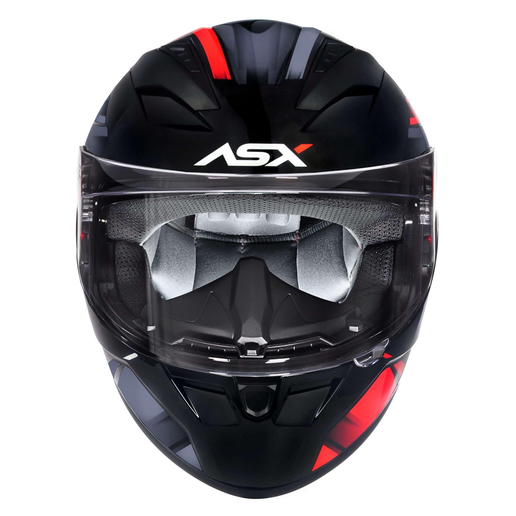 Capacete ASX City Start Brilho Preto/Vermelho/Cinza
