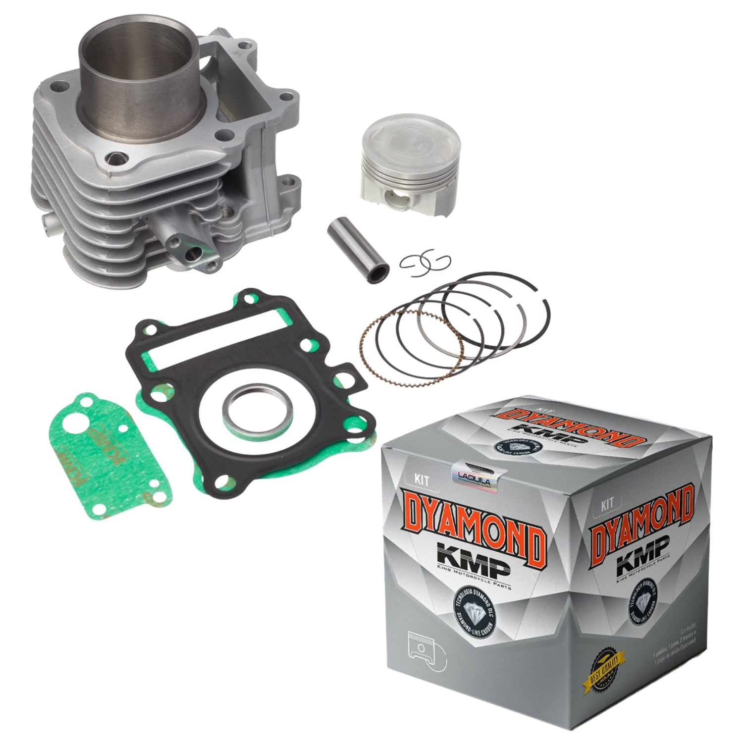 KIT COM CILINDRO PISTAO KMP DYAMOND HONDA BIZ 125 ATE 2008