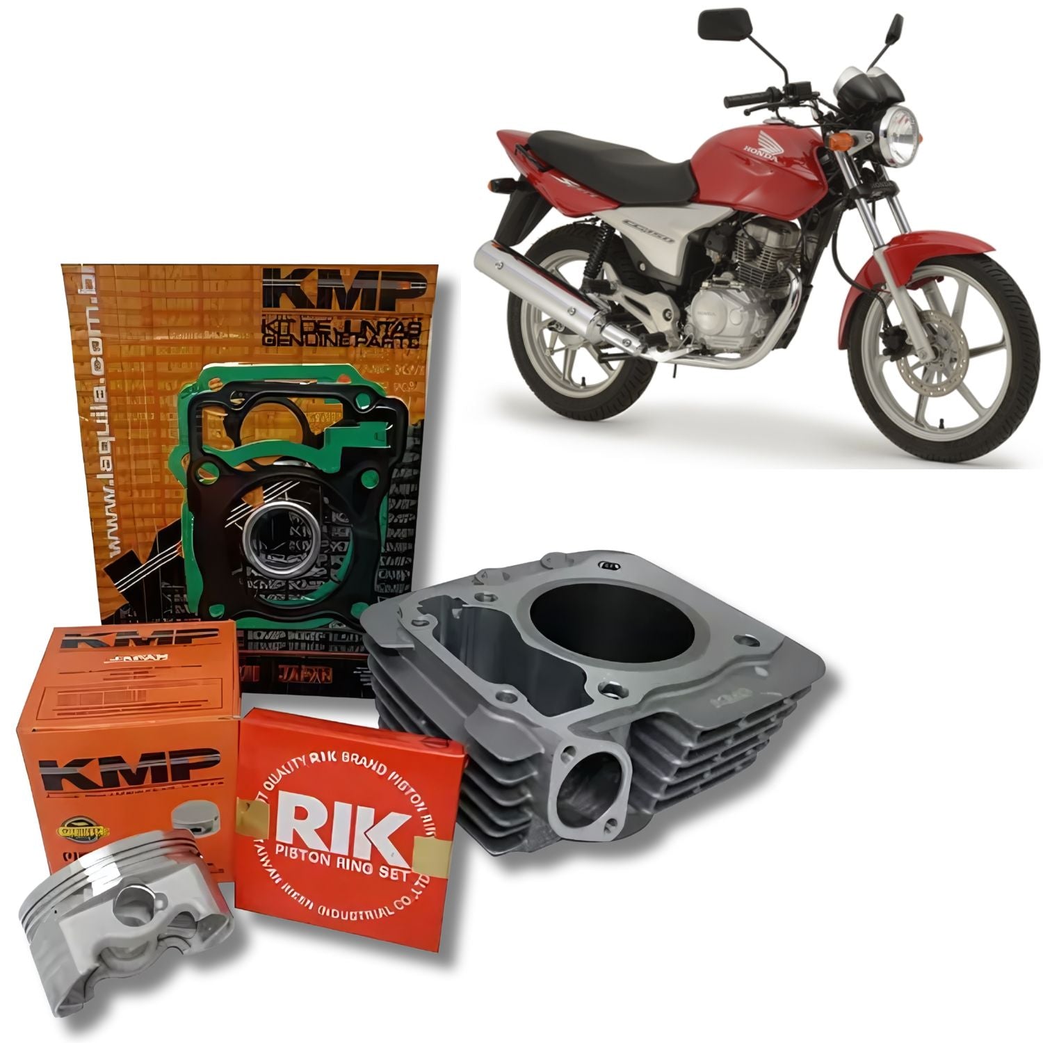 Kit Cilindro Pistão Juntas Travas Aneis Rik KMP
