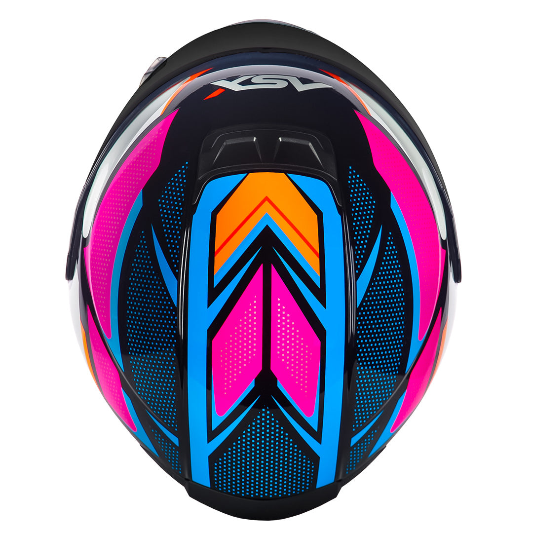 Capacete ASX Eagle Fast Brilho Preto/Rosa/Branco