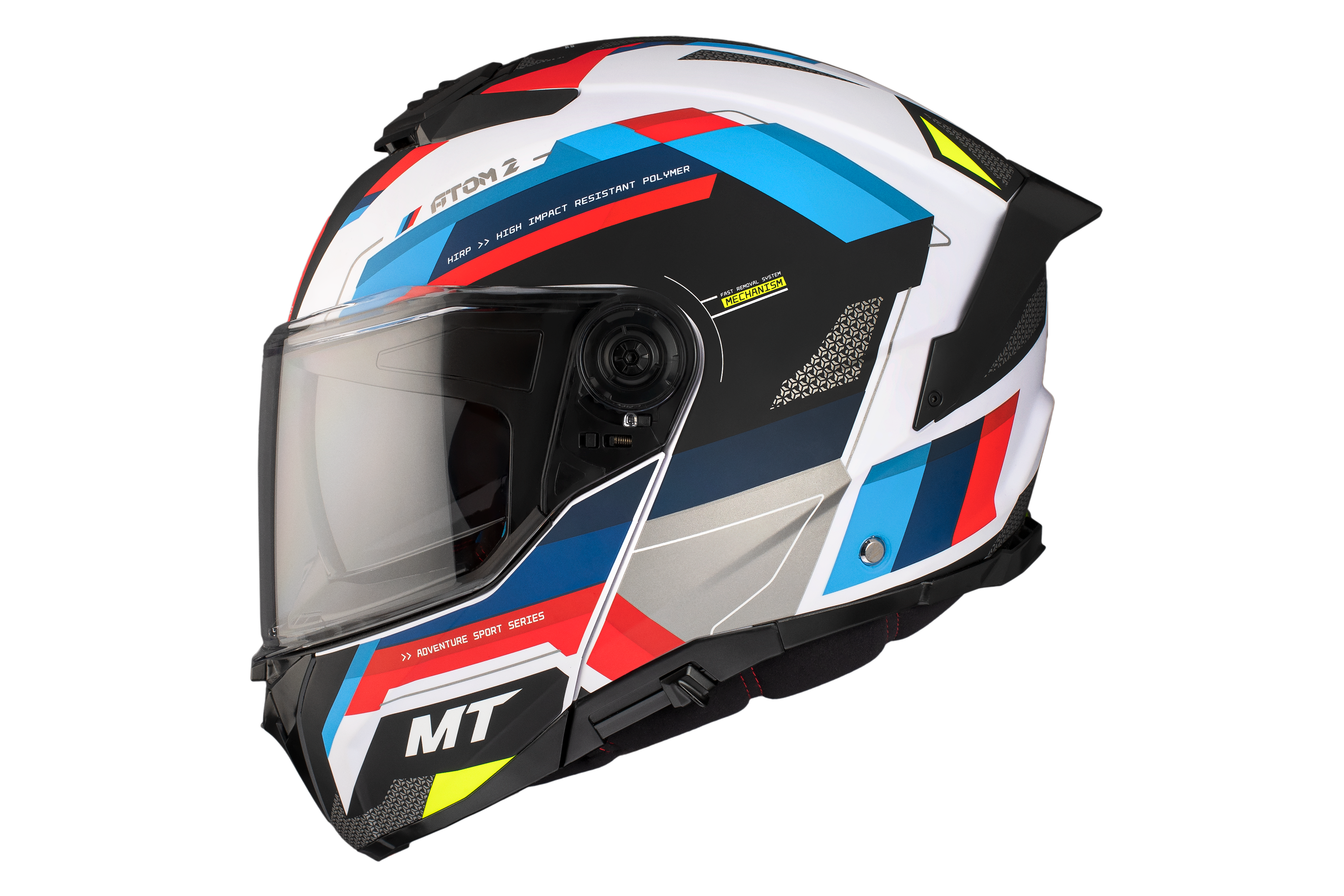 Capacete Mt Helmets Atom 2 SV BAST A0 Branco Pérola Brilhante