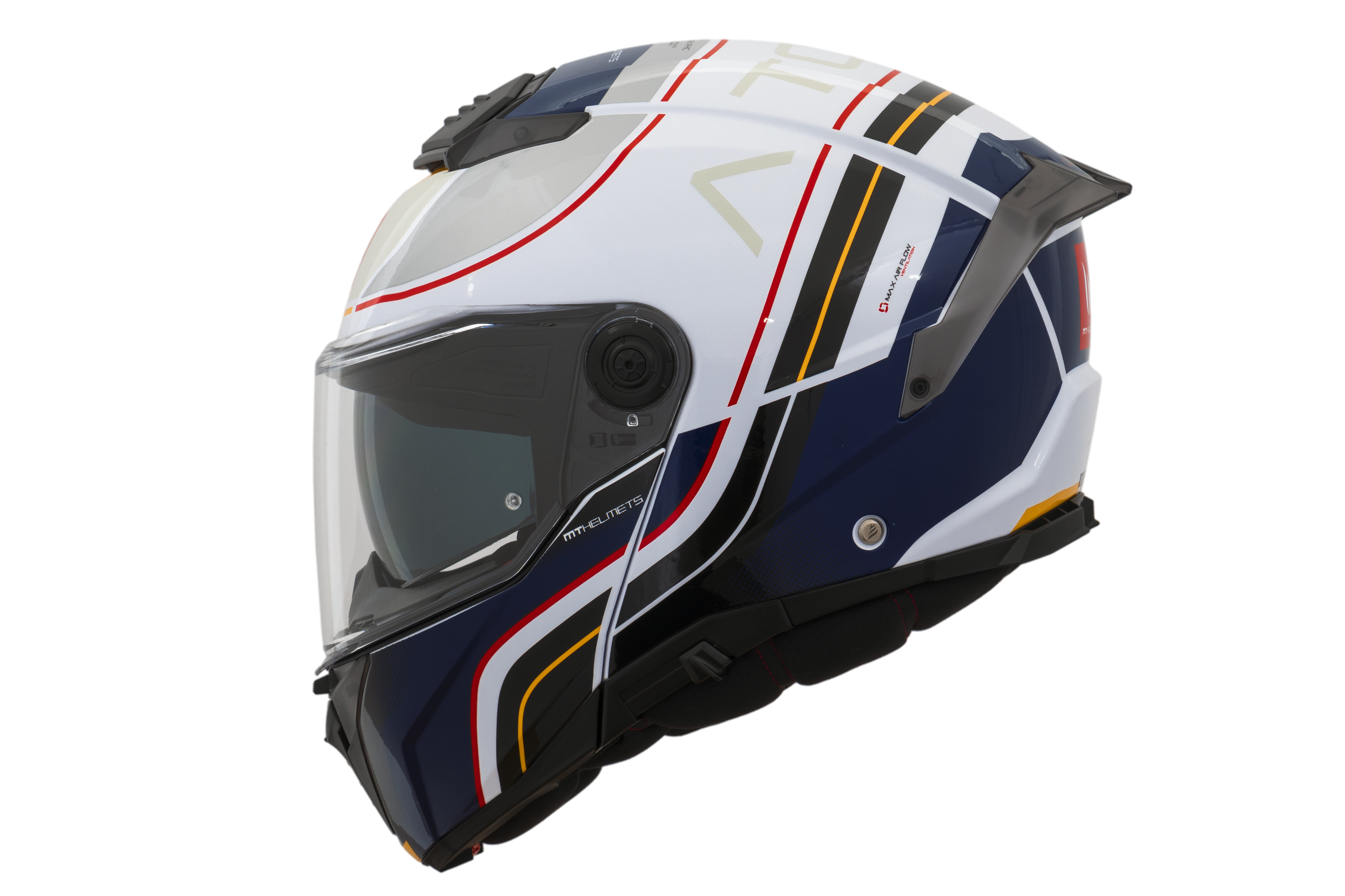Capacete Mt Helmets Atom 2 SV Xenom A7 Branco Azul Brilho
