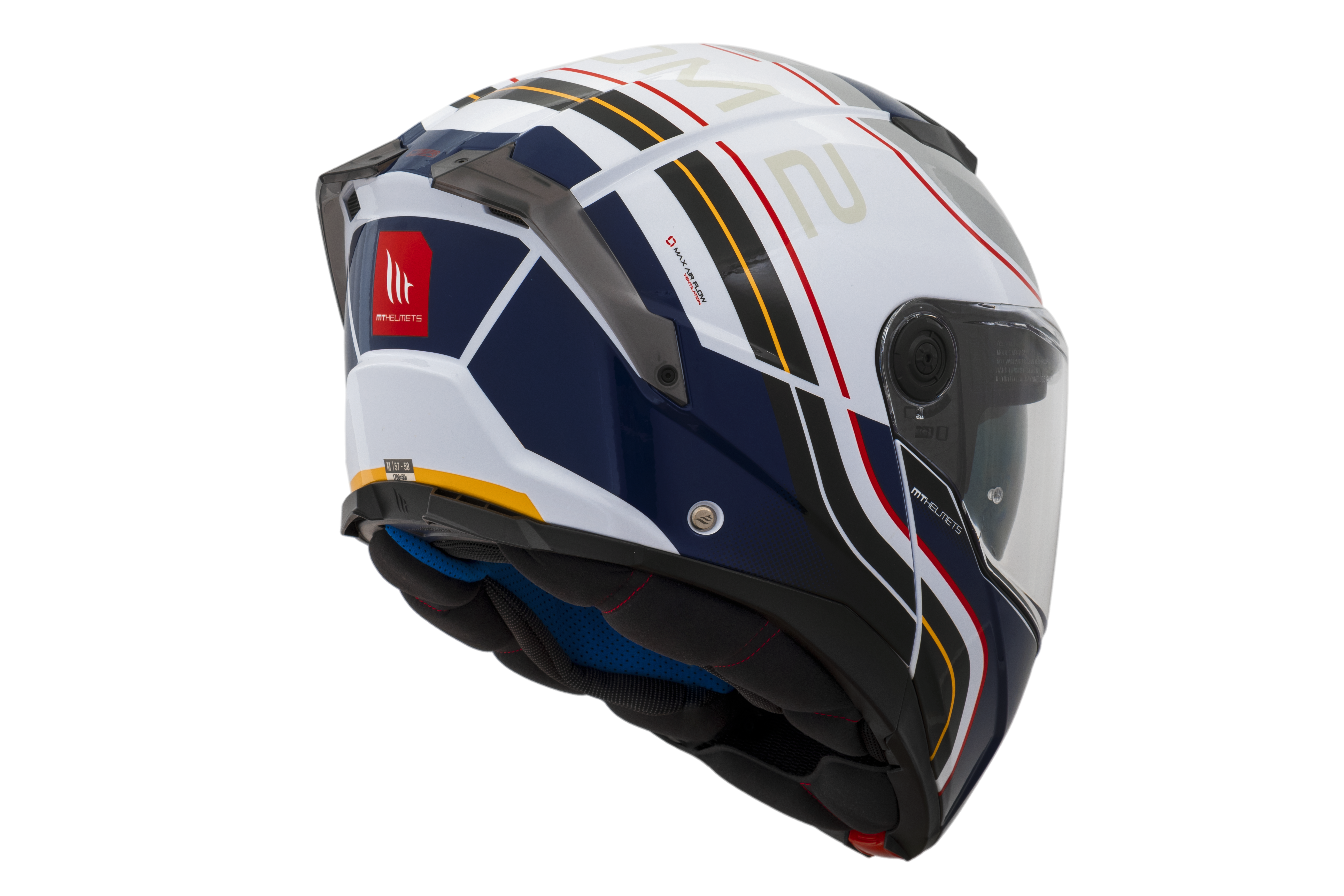Capacete Mt Helmets Atom 2 SV Xenom A7 Branco Azul Brilho
