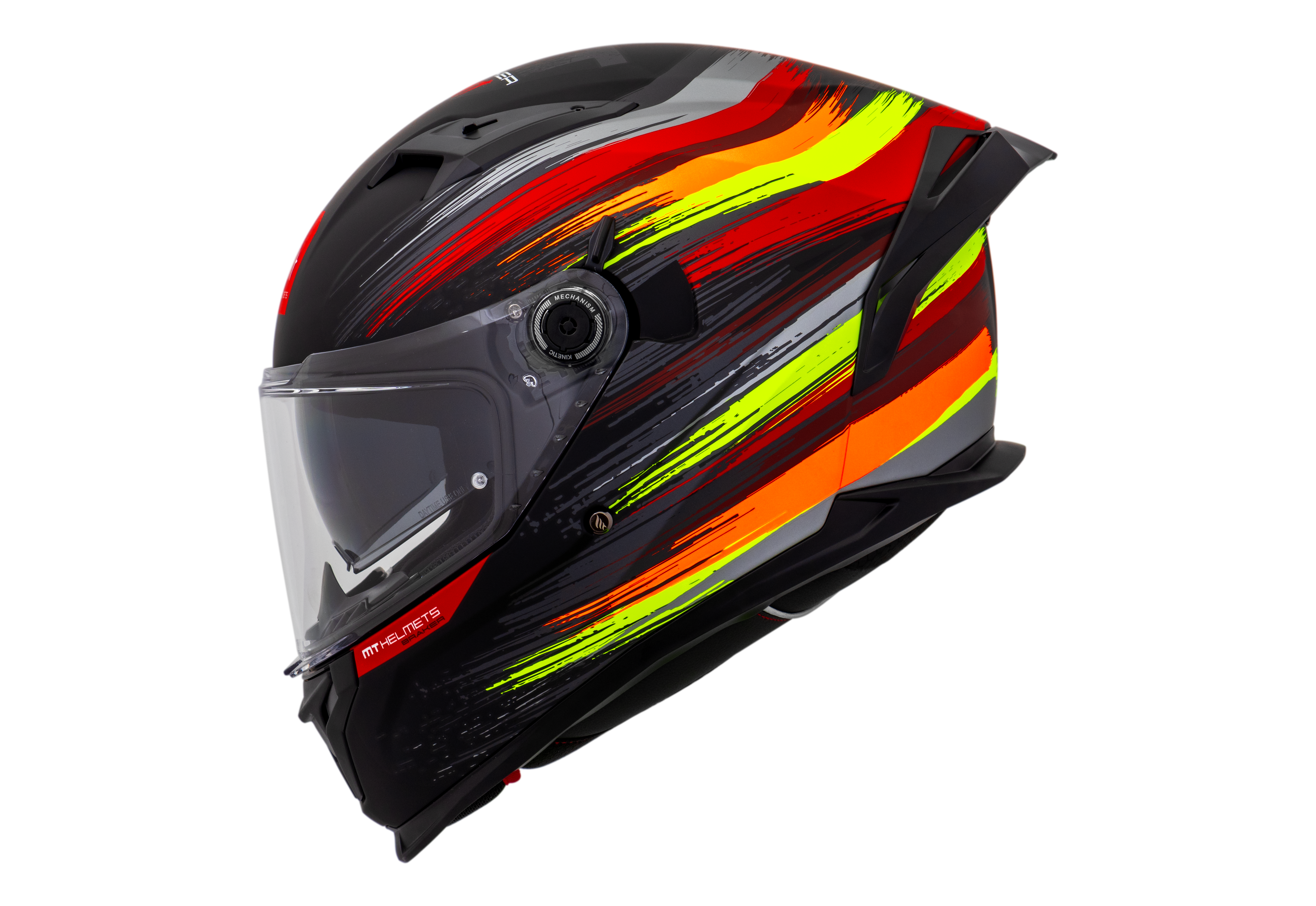 Capacete Mt Helmets Braker SV Paint C4 Flourecente Preto Brilho