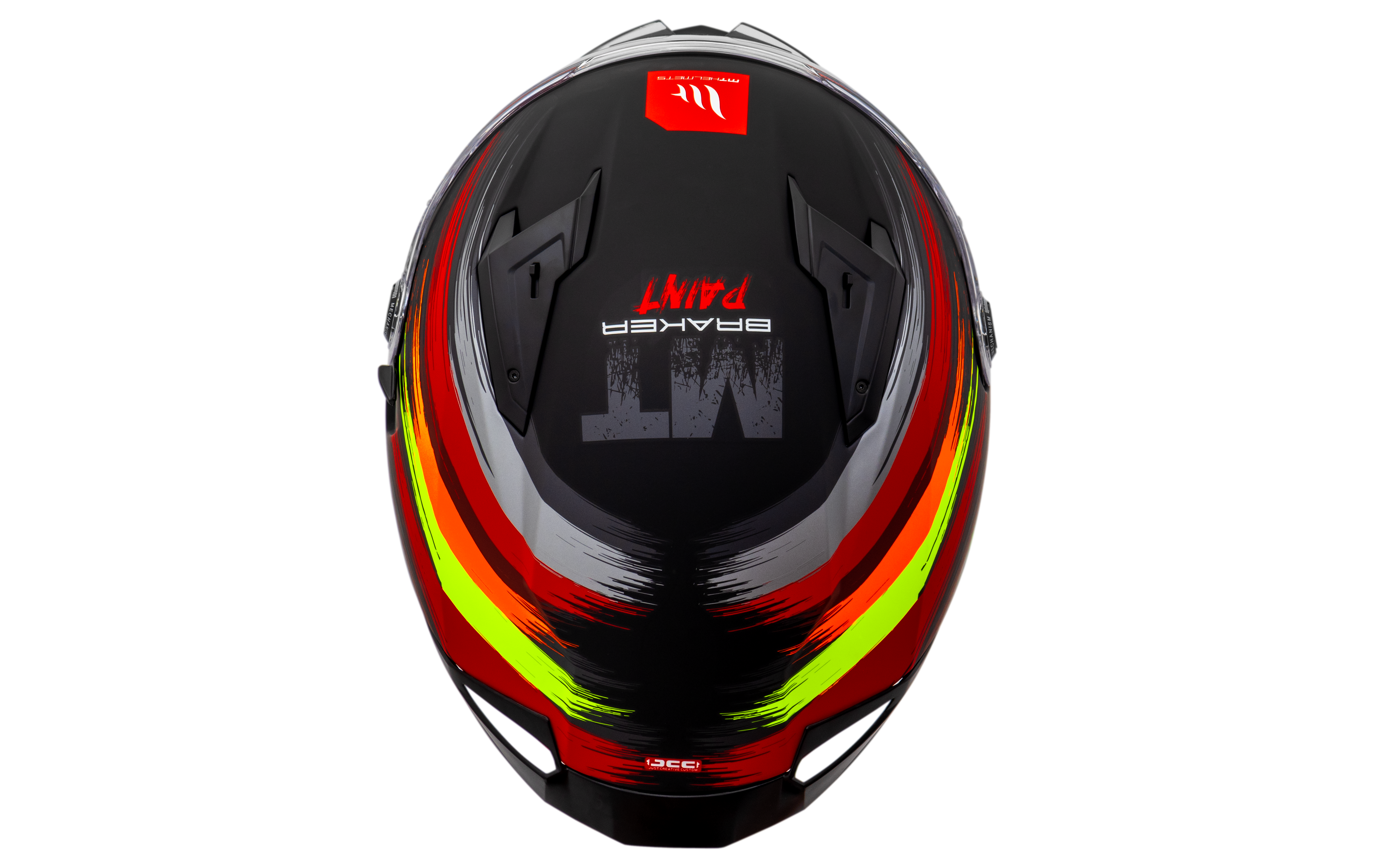 Capacete Mt Helmets Braker SV Paint C4 Flourecente Preto Brilho