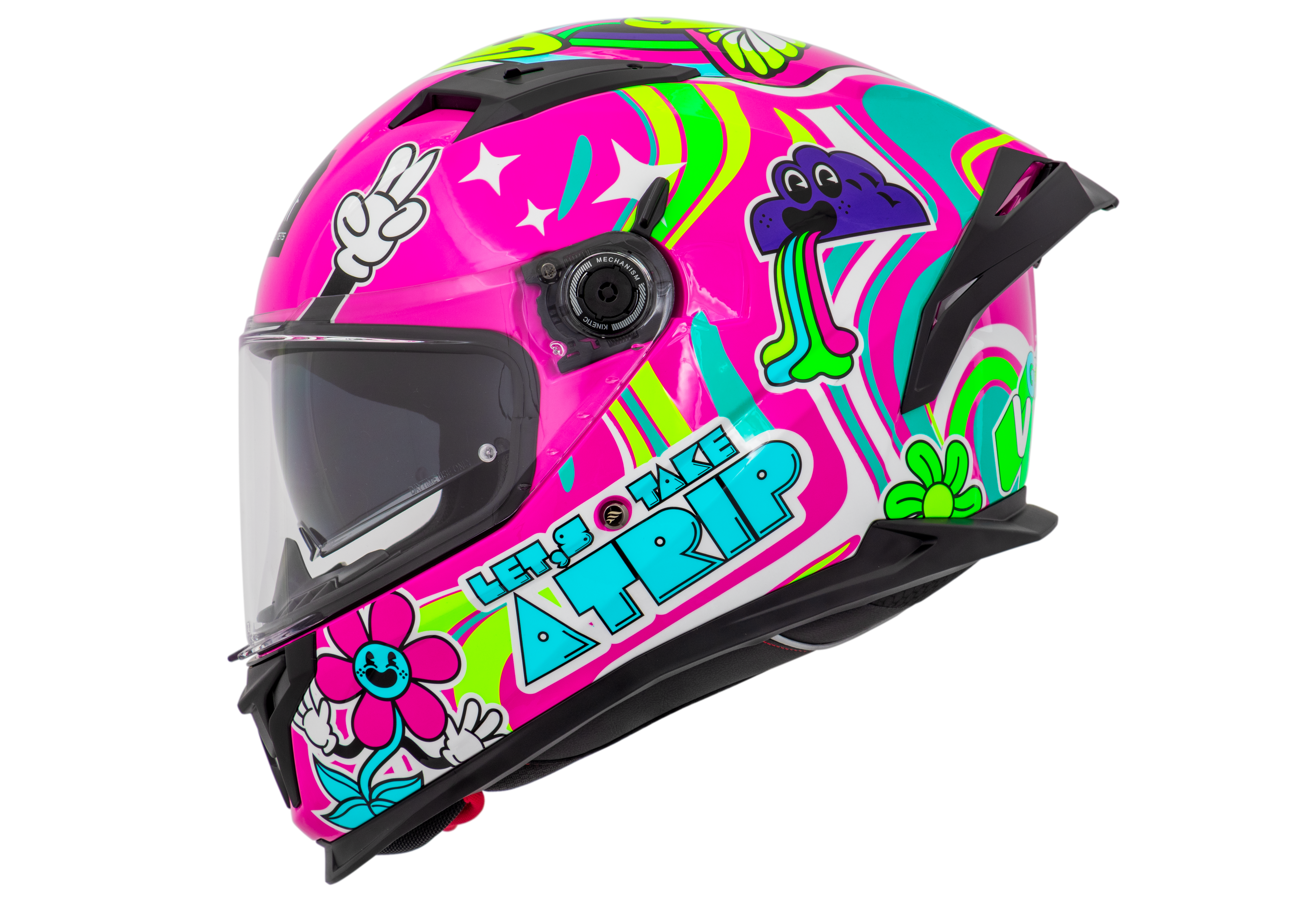 Capacete Mt Helmets Braker SV Trip C8 Rosa Brilho