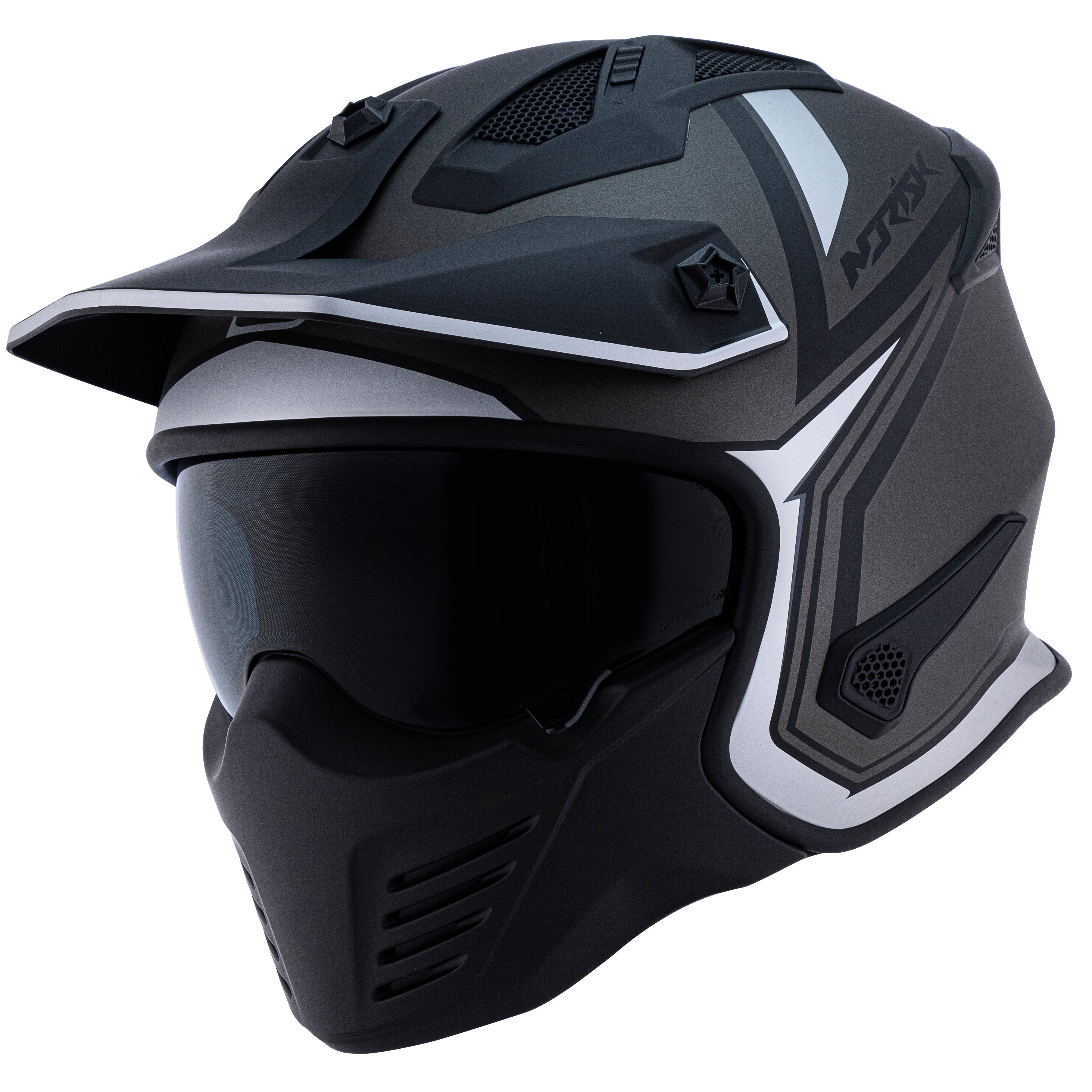 Capacete Norisk Darth Outline Matte Preto Prata