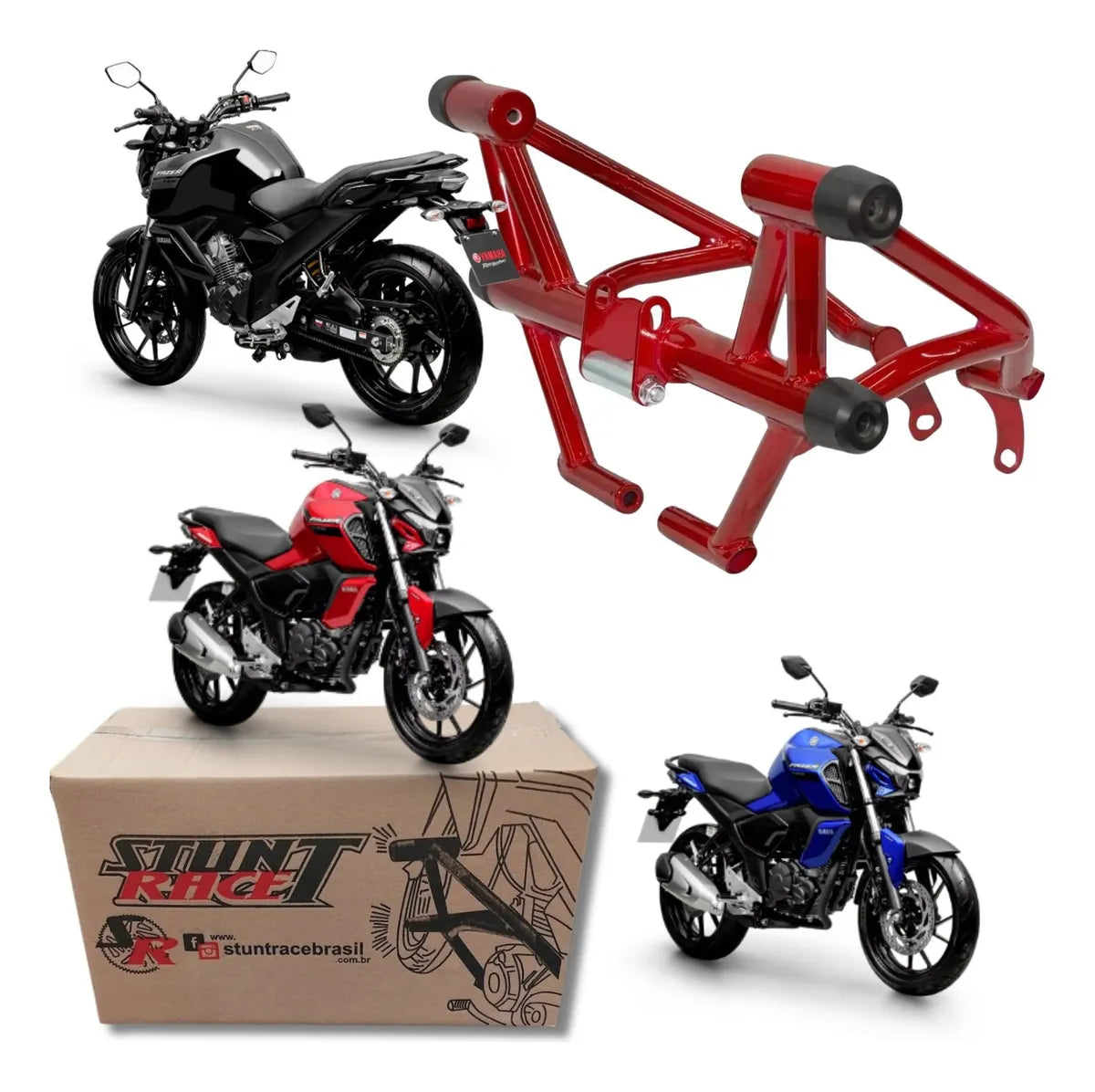 Protetor Motor Stunt Race Nova Fazer 150 Fz15 Fz 15 Vermelho