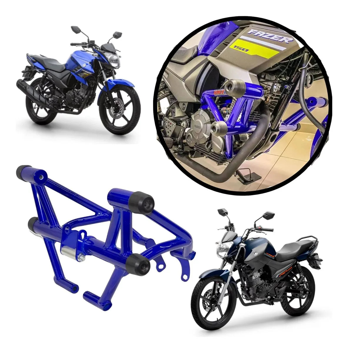 Protetor Motor Stunt Race Azul Factor 150 125 Fazer 150